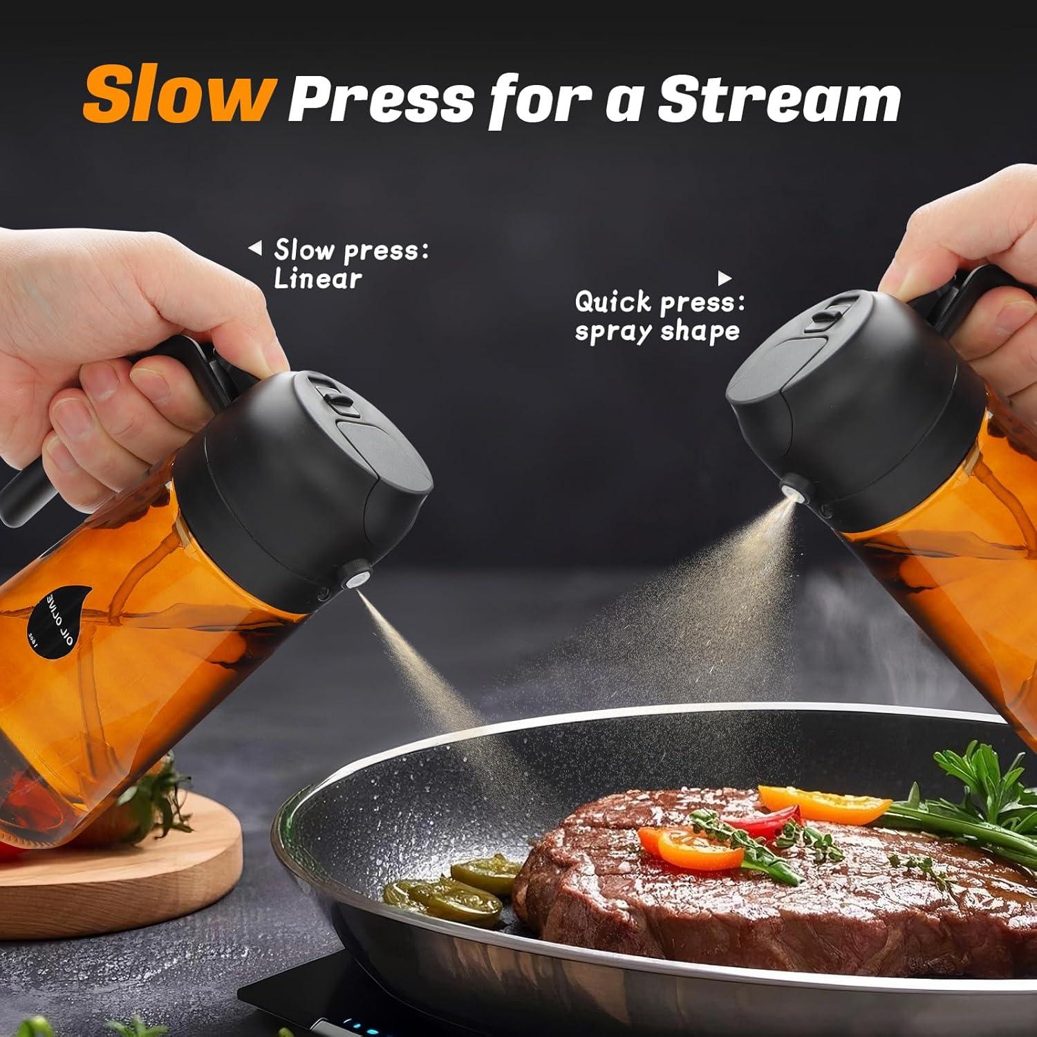 Rociador de Aceite 2 en 1 Sezbaifles 470ml Vidrio Marrón