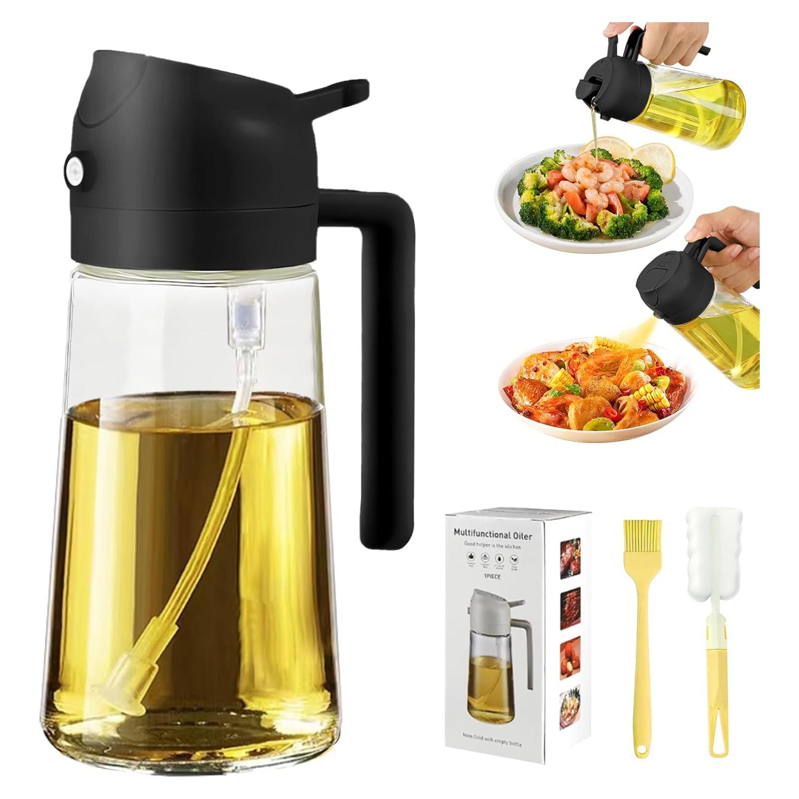 Dispensador de Aceite 2 en 1 PLAPITATE 470ml Negro