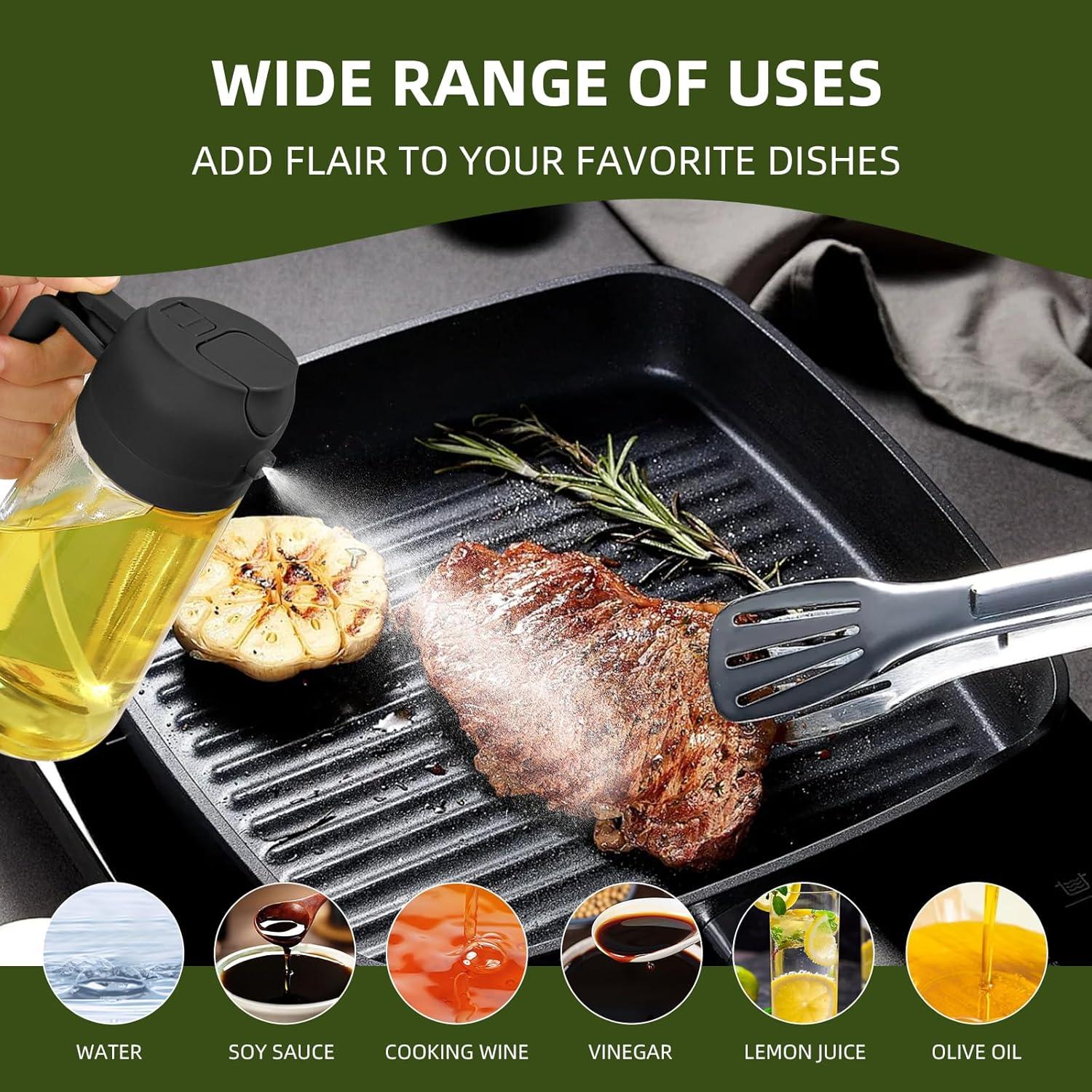 Dispensador de Aceite 2 en 1 PLAPITATE 470ml Negro