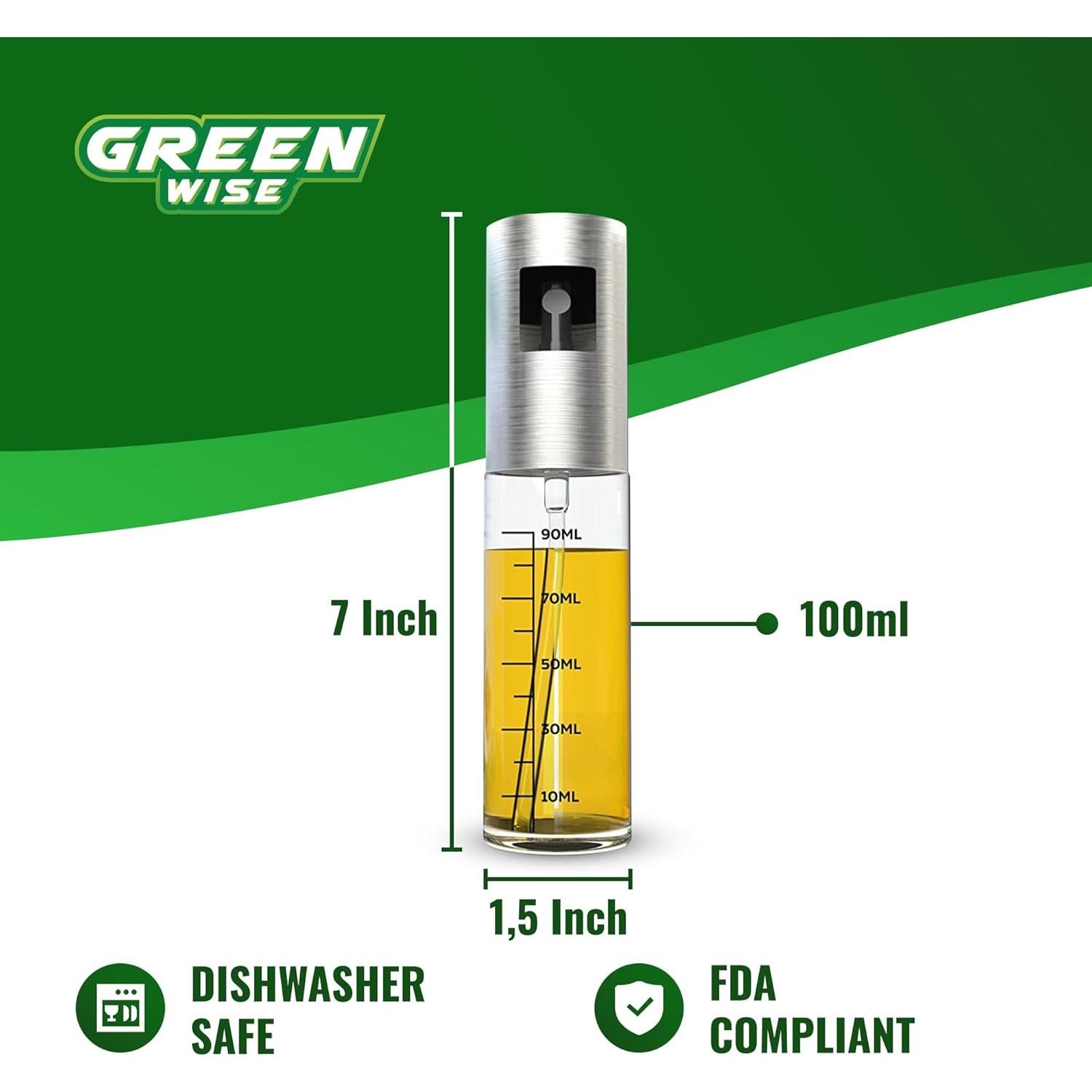 Rociador de Aceite GREEN WISE 100 ml Acero Inoxidable