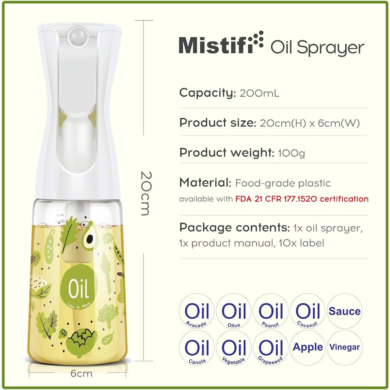 Pulverizador de aceite Mistifi 177 ml Verde Vegetal FS601