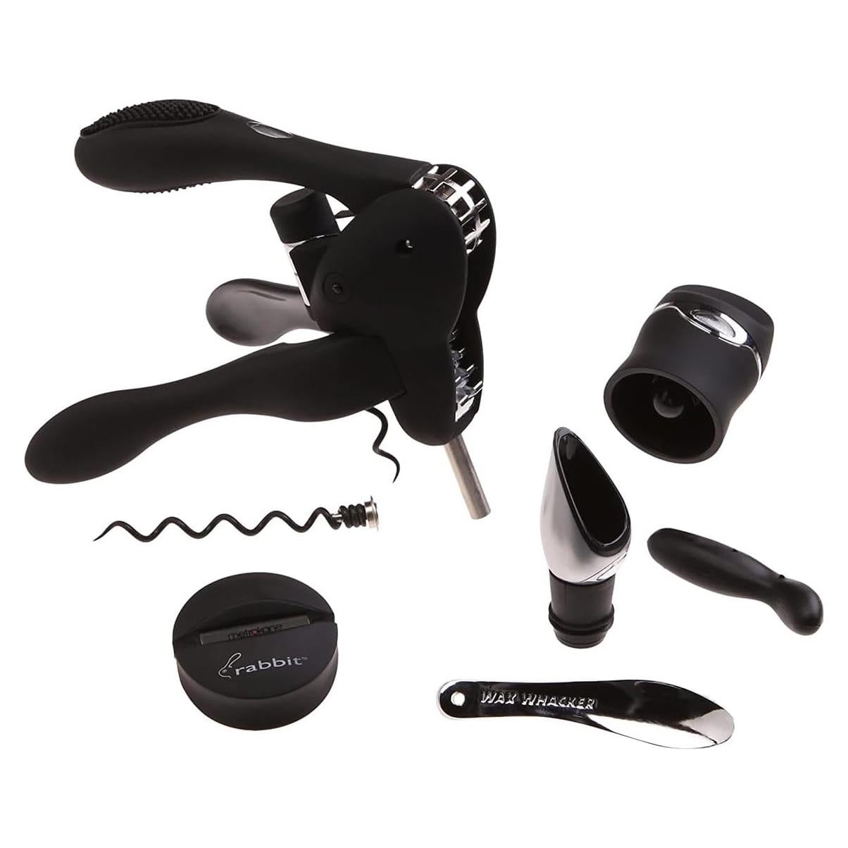 Kit de herramientas para vino Rabbit 6 piezas negro