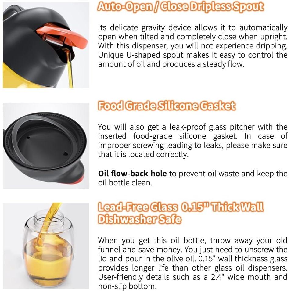 Botella dispensadora de aceite de oliva MJDFS 620ml amarilla