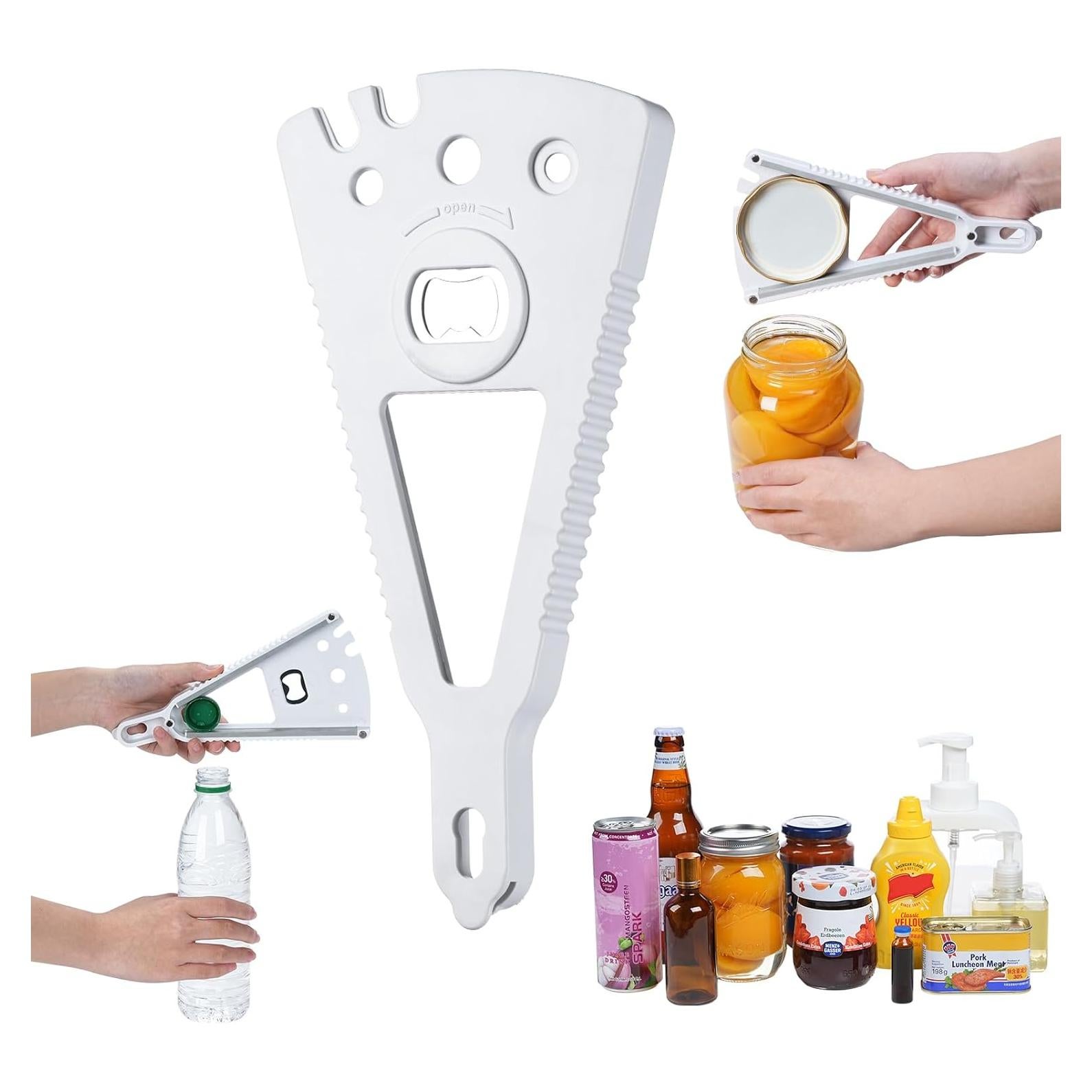 Abrebotellas Ergonómico GJFCWFTH 7 en 1 para Manos Débiles