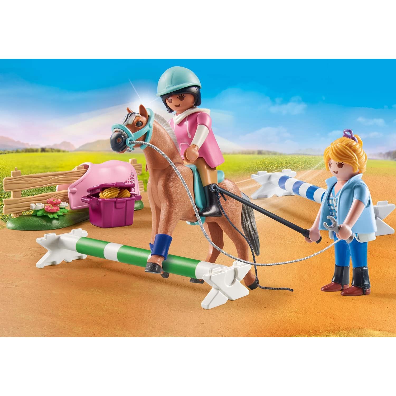 Lecciones de Montar Playmobil 71242 - Set de Caballo y Accesorios
