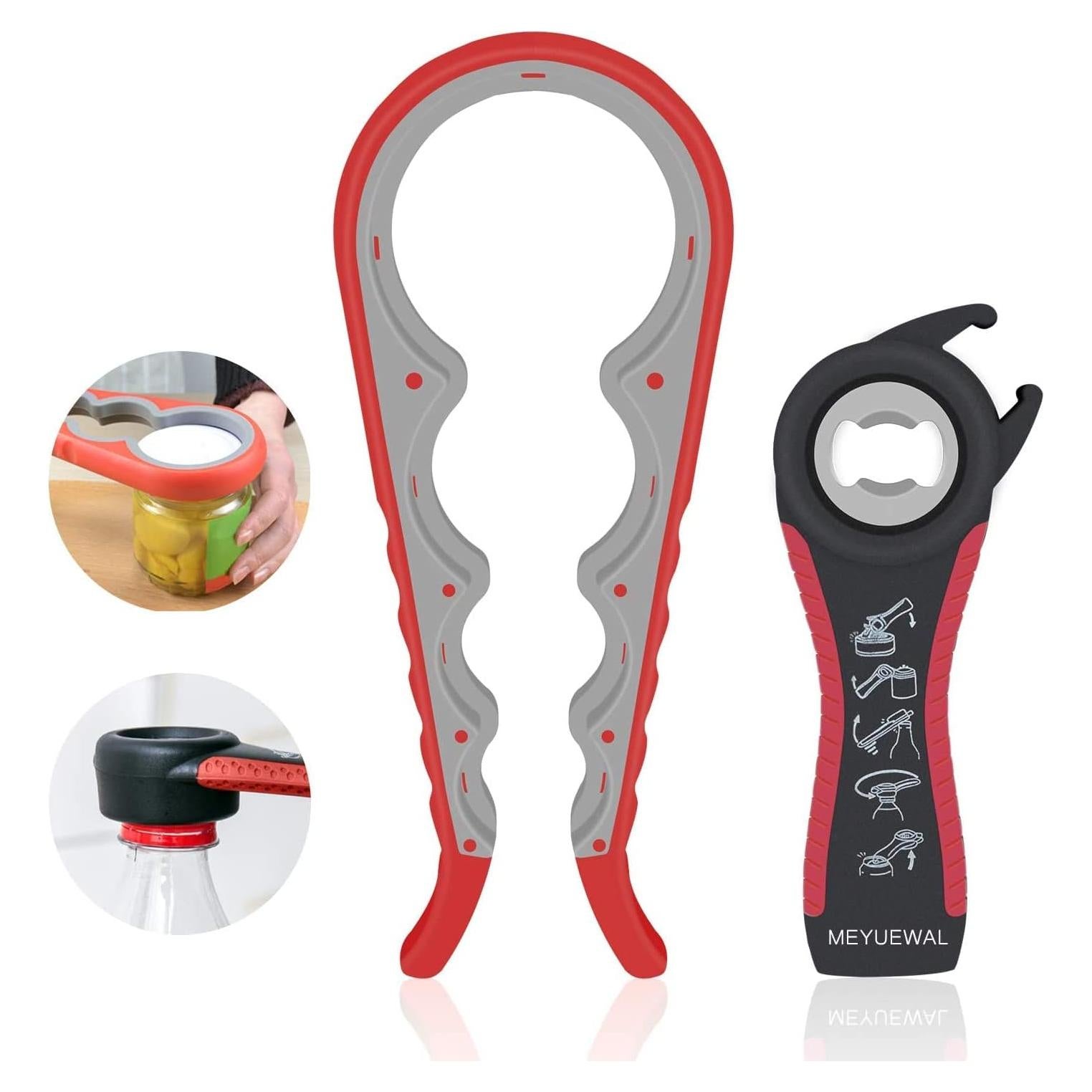 Abrebotellas 5 en 1 MEYUEWAL Rojo Manzana Antideslizante