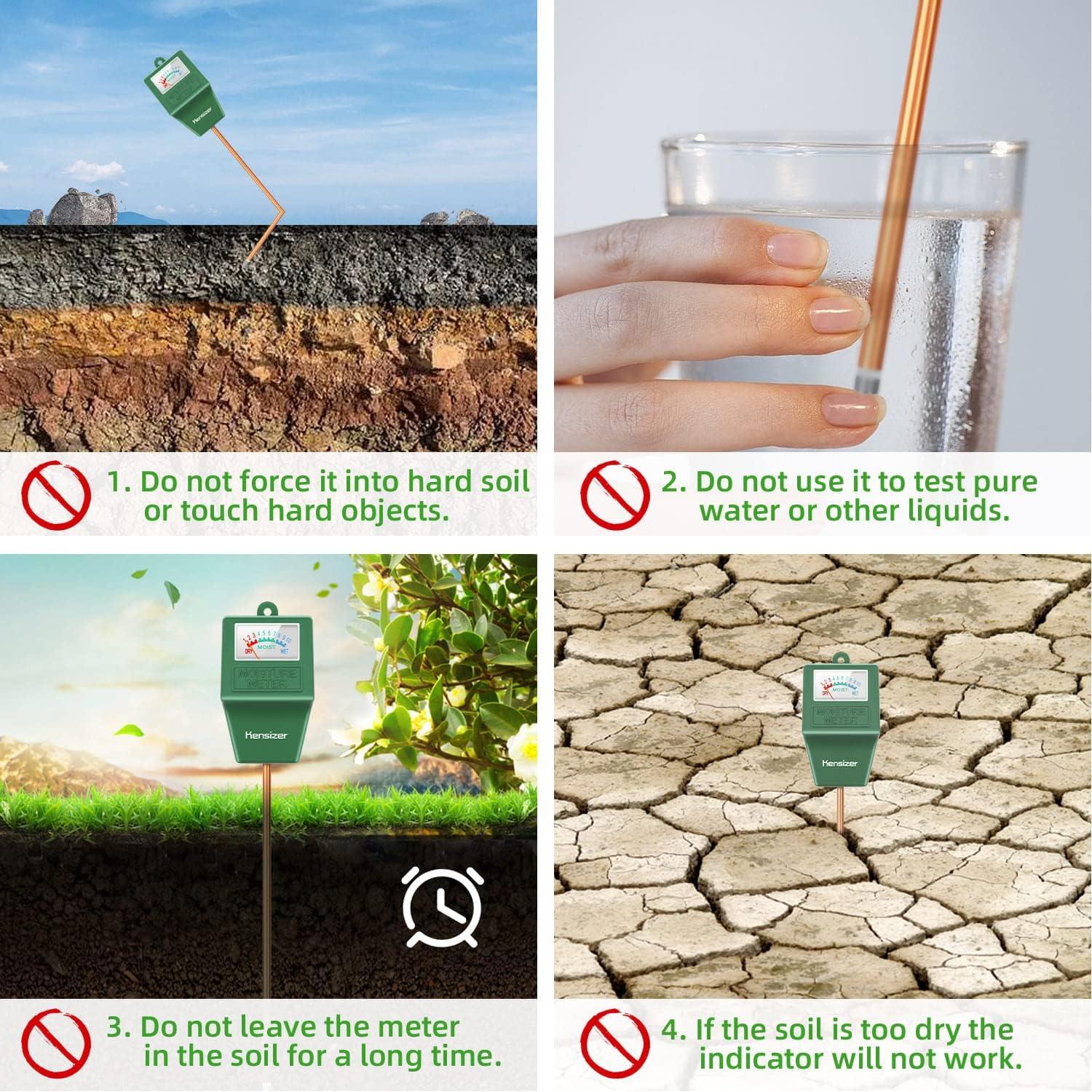 Medidor de Suelo Kensizer Humedad/pH Digital 0,13 kg