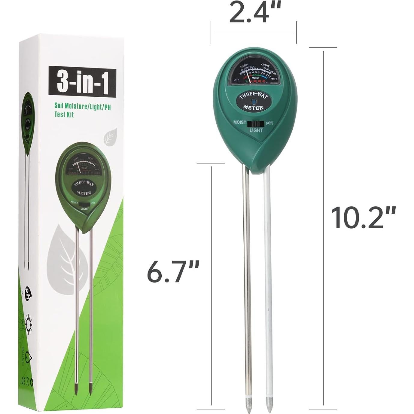 Medidor de Humedad del Suelo 3 en 1 Rngeo - 2 Paquetes