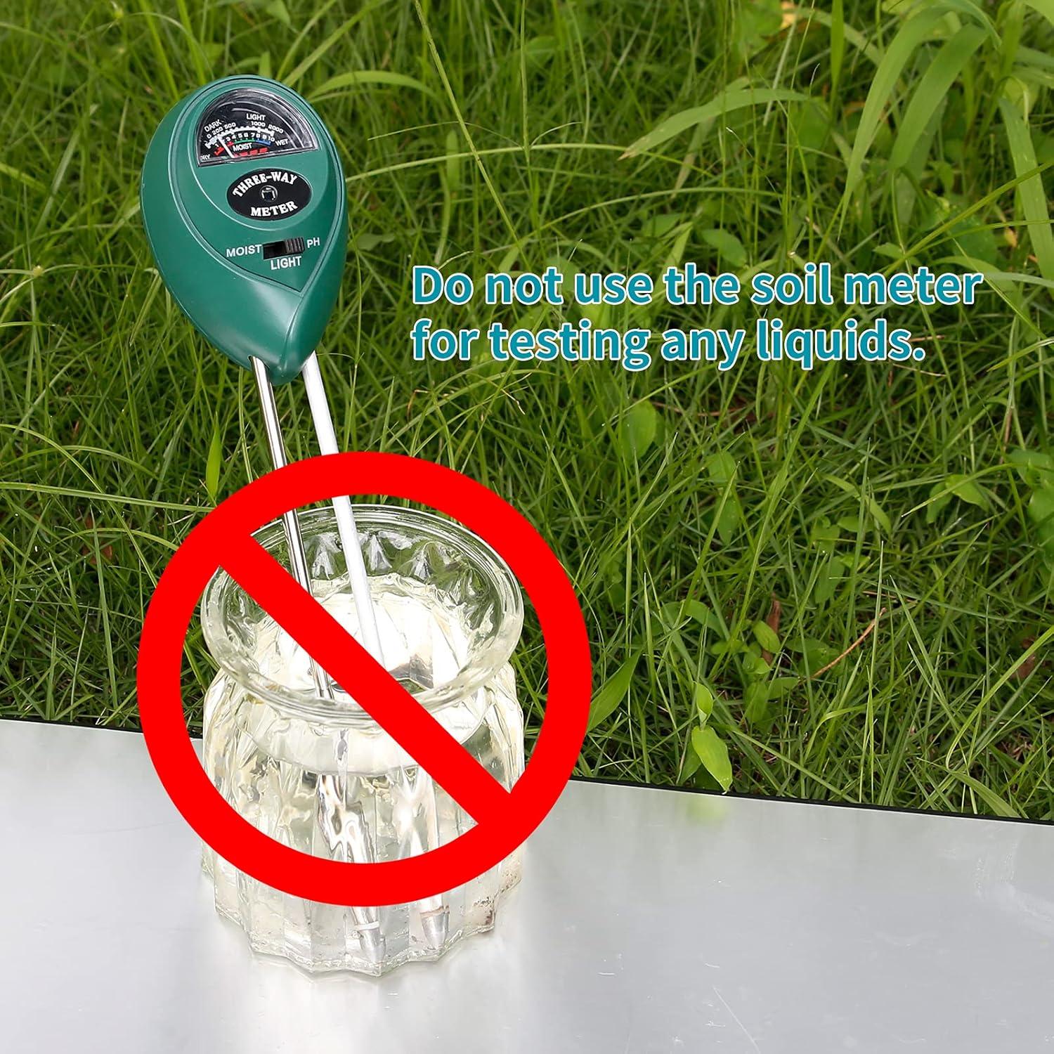 Probador de Suelo 3-en-1 MEASUREMAN pH Humedad Luz 32,9cm