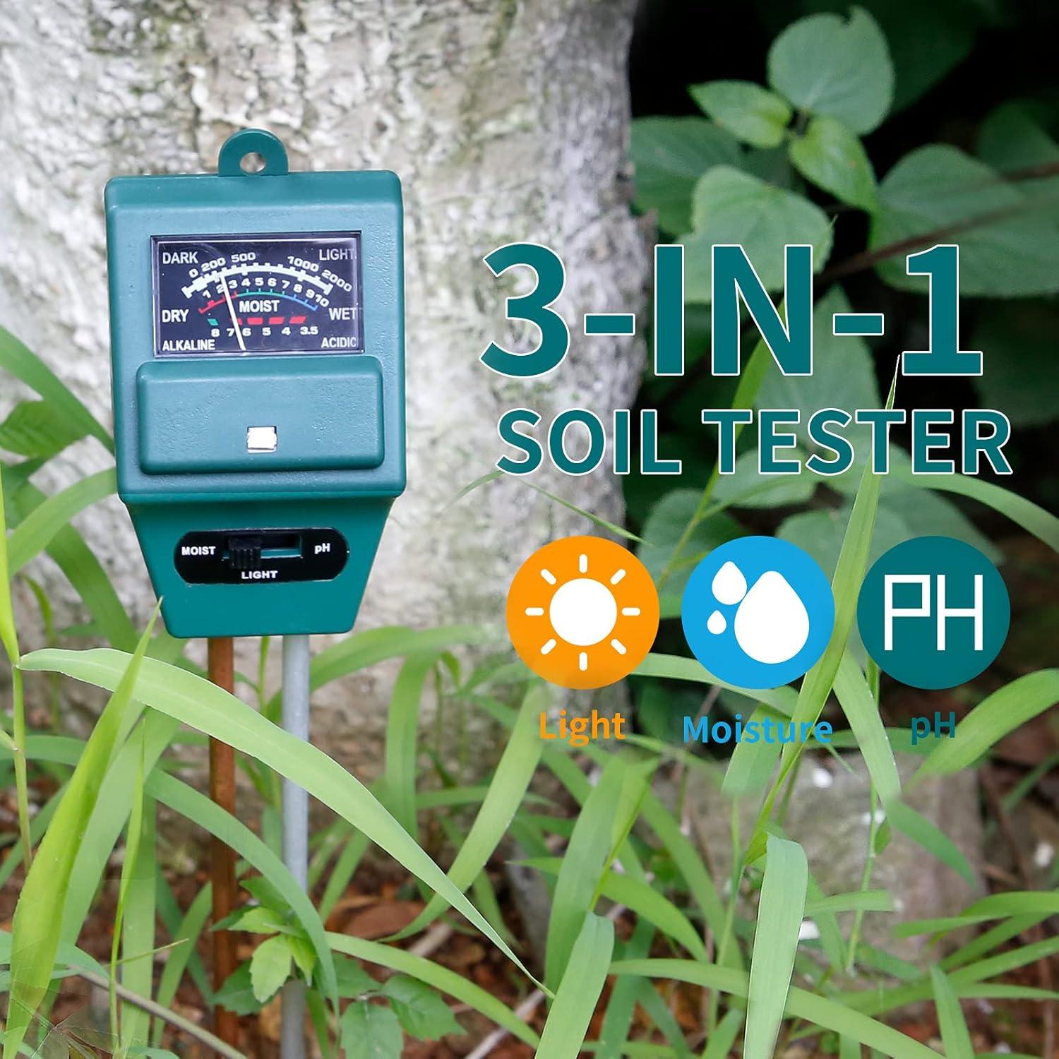 Medidor de Humedad Luz pH 3-en-1 MEASUREMAN 0,09 kg