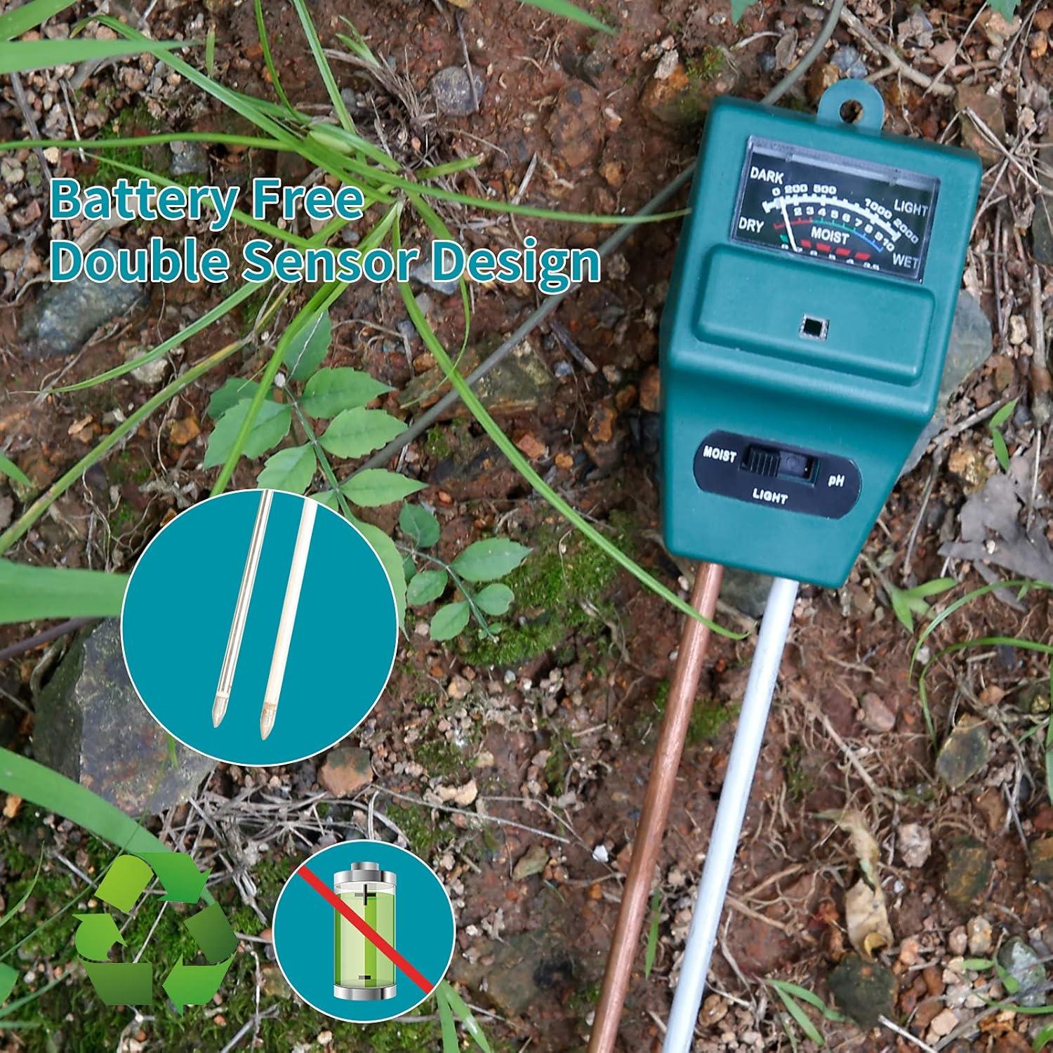 Medidor de Humedad Luz pH 3-en-1 MEASUREMAN 0,09 kg