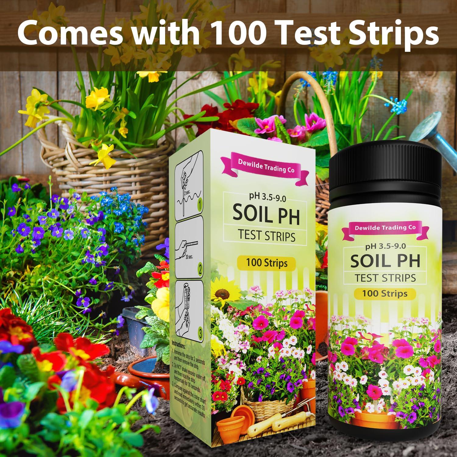 Kit de Prueba de pH del Suelo Dewildetradingco - 100 Tiras