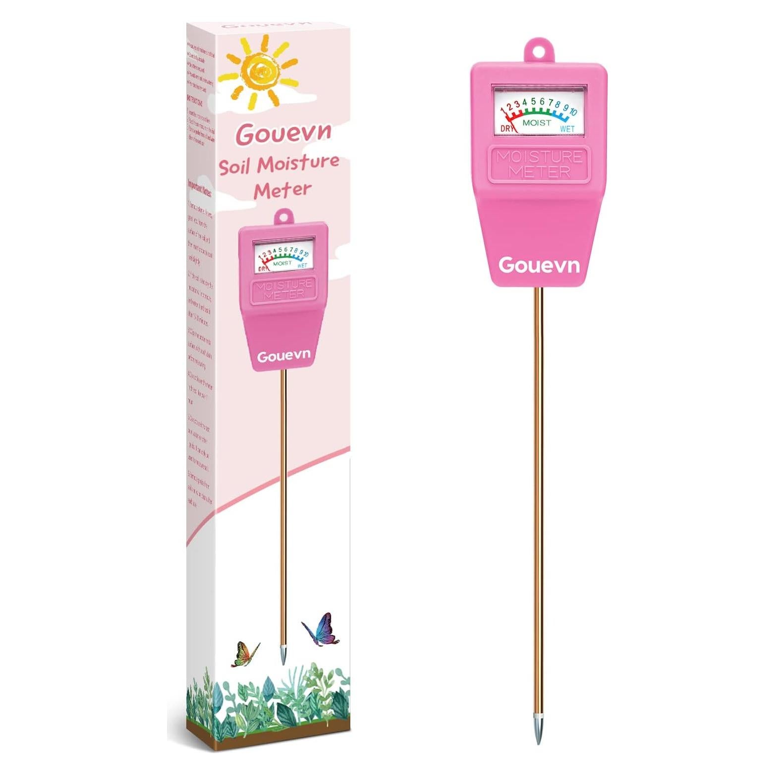 Medidor de Humedad del Suelo Gouevn para Plantas 27,7 cm Rosa