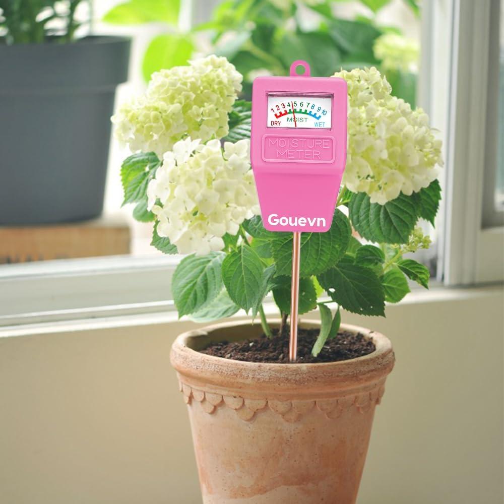 Medidor de Humedad del Suelo Gouevn para Plantas 27,7 cm Rosa
