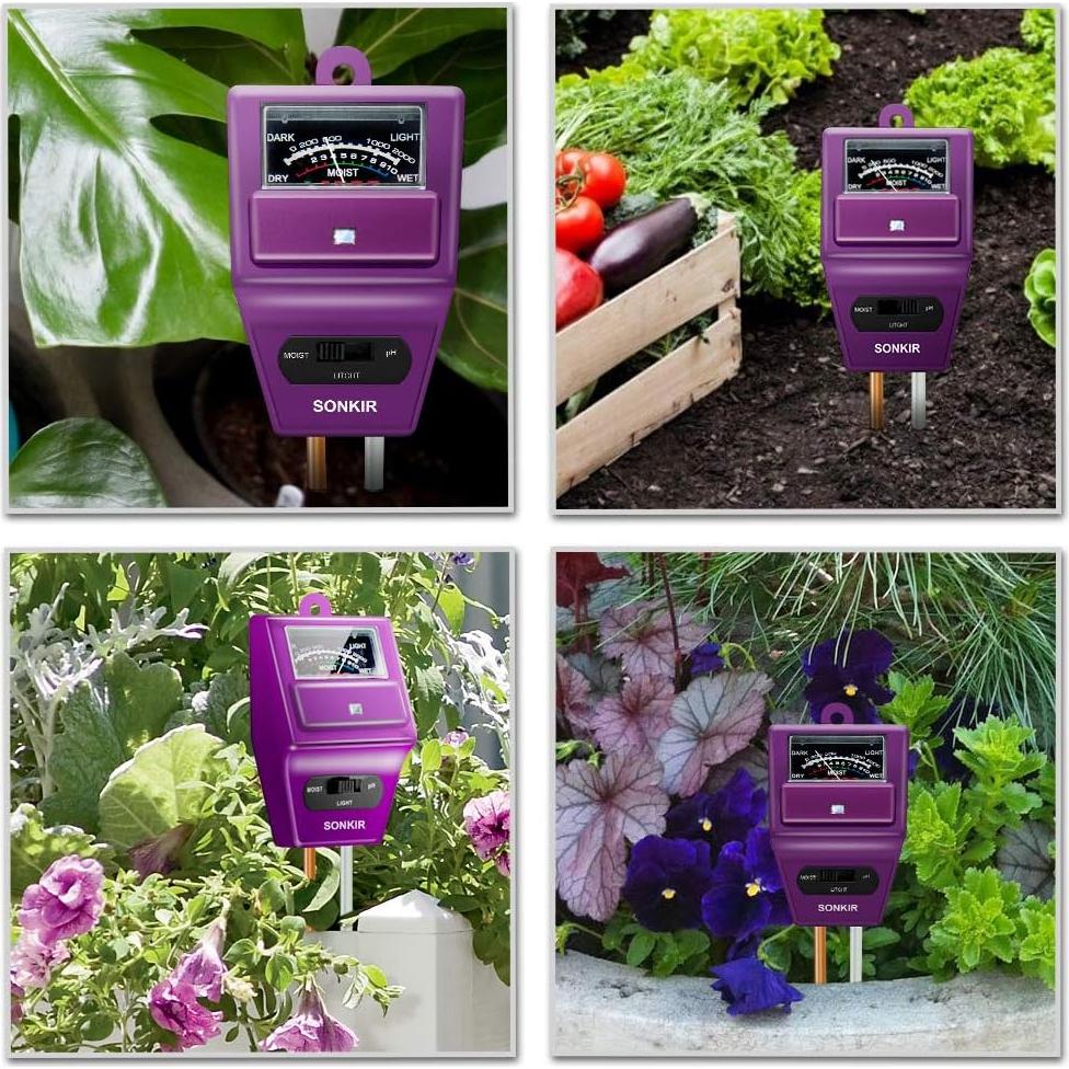 Medidor de pH del Suelo 3-en-1 Sonkir MS05 Humedad Luz