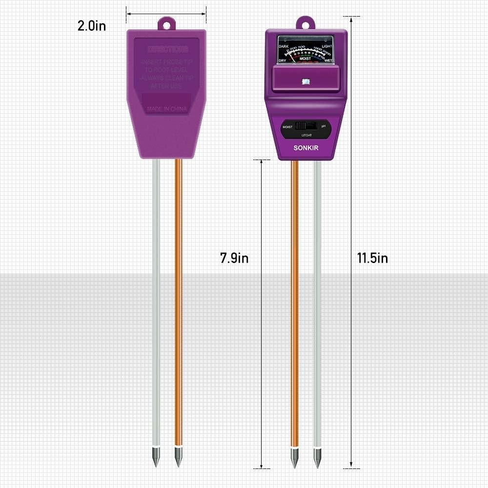 Medidor de pH del Suelo 3-en-1 Sonkir MS05 Humedad Luz