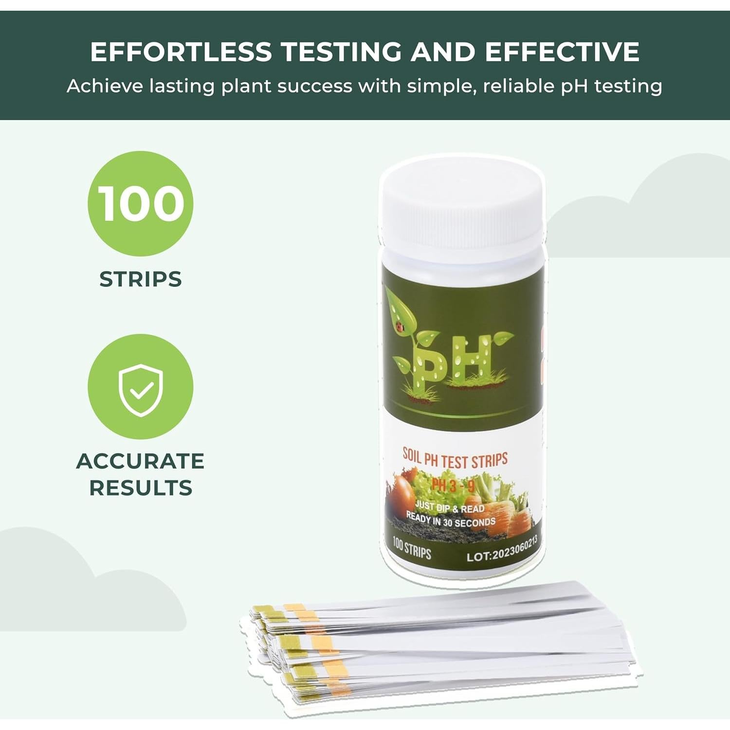 Kit de Prueba de pH del Suelo Window Garden 100 Tiras