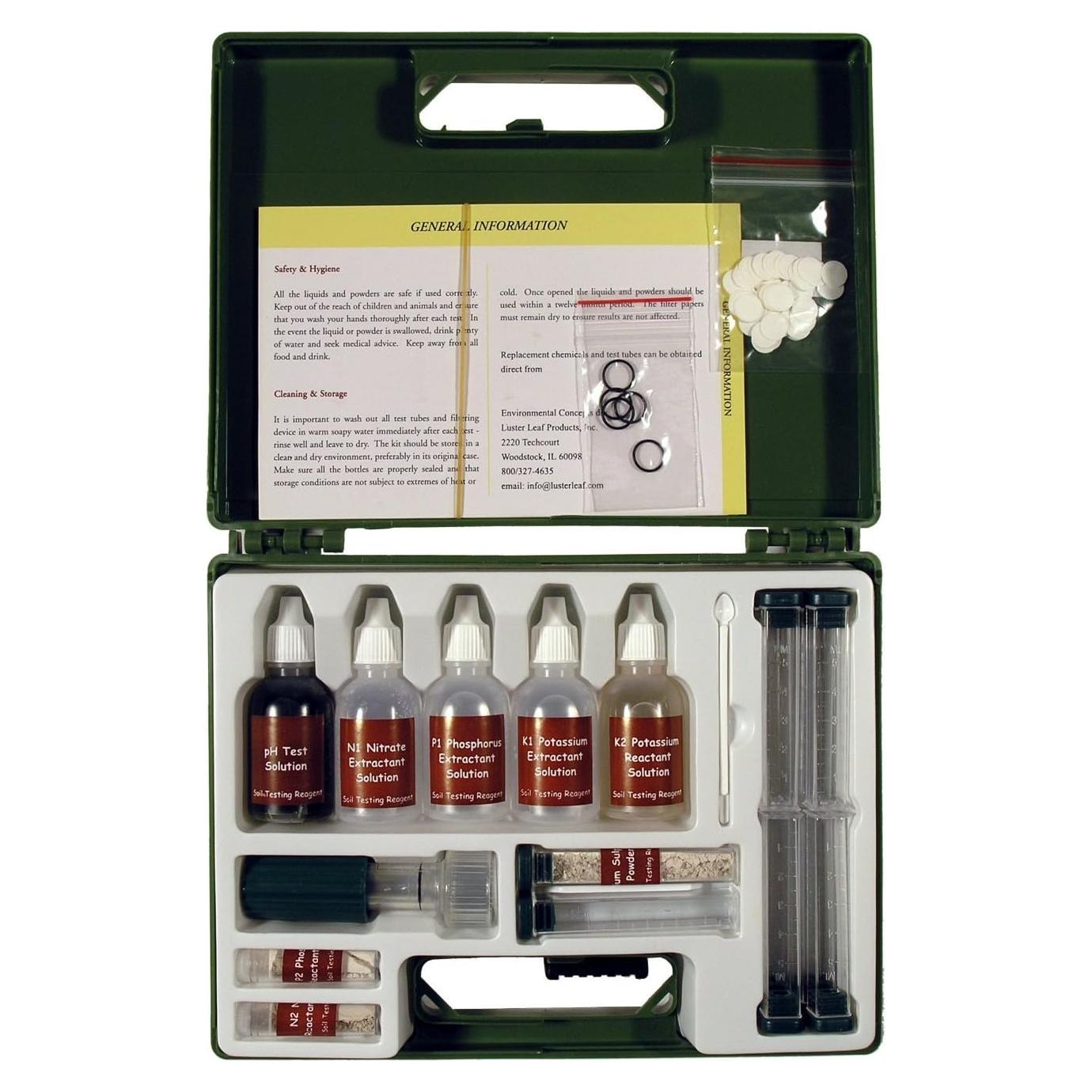 Kit de Prueba de Suelo Luster Leaf 80 Pruebas Verde