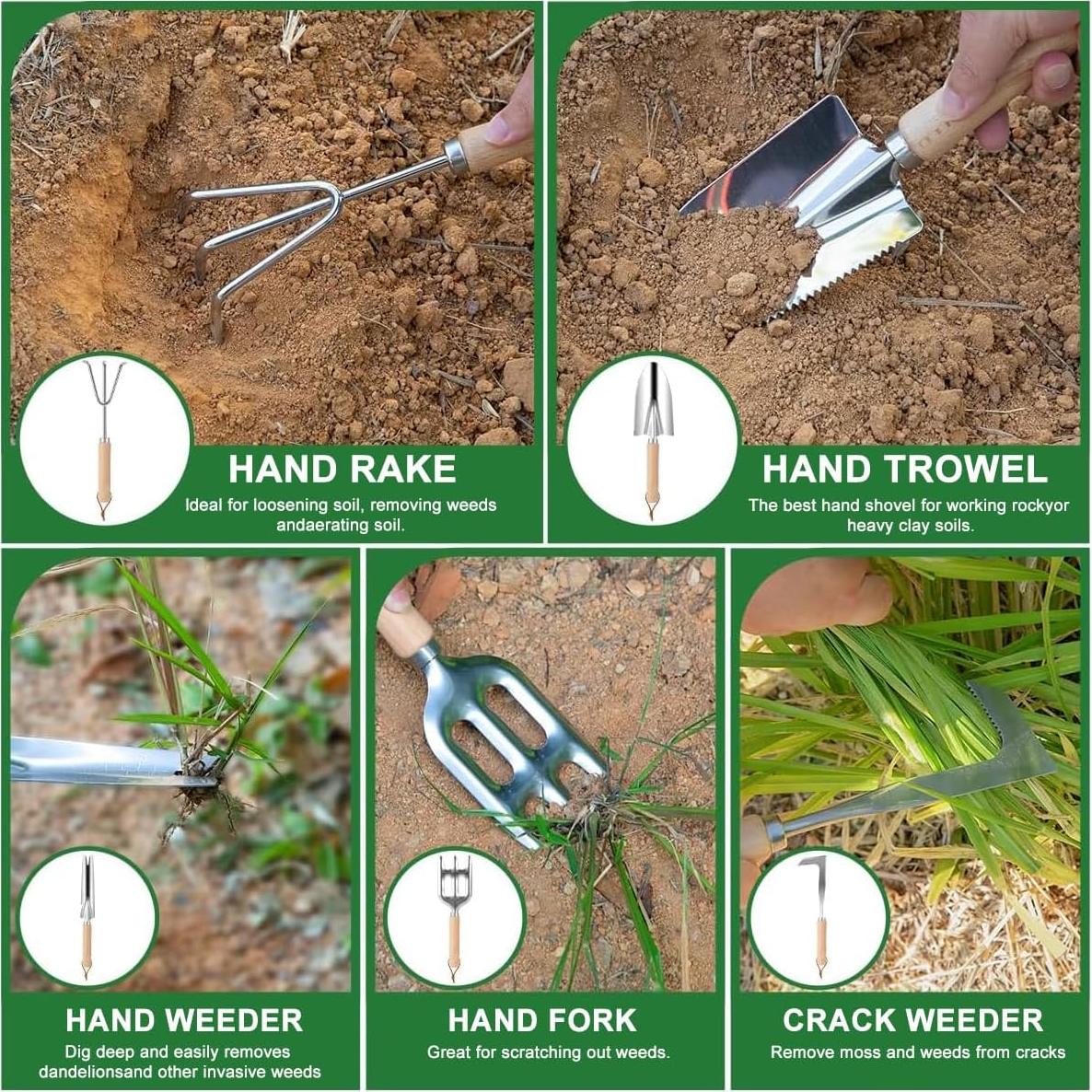 Juego de Herramientas de Jardinería A-Digital 9 Piezas Verde