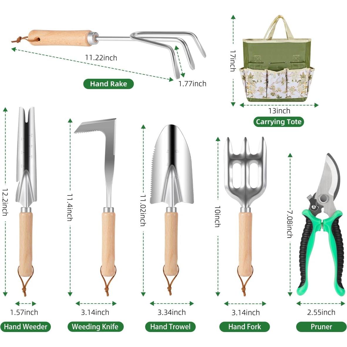 Juego de Herramientas de Jardinería A-Digital 9 Piezas Verde