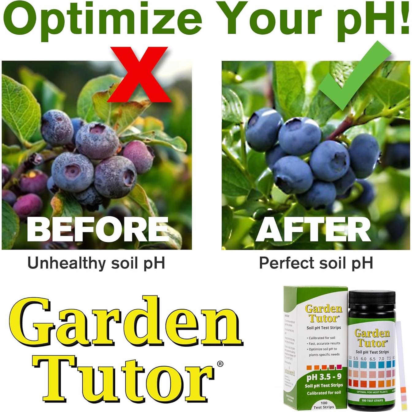 Kit de Prueba de pH del Suelo Garden Tutor - 100 Tiras