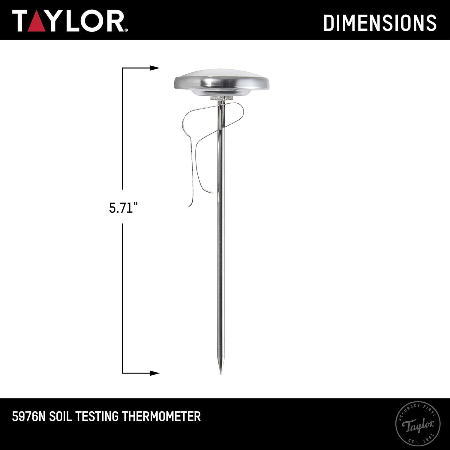 Termómetro de Suelo Taylor 10 cm Jardinería Acero Inoxidable