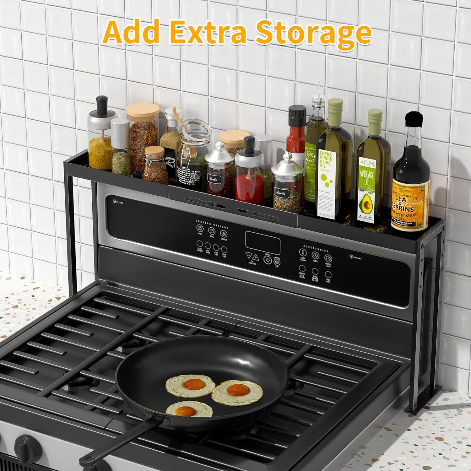 Estante para Especias ZDDLOINP Ajustable 4 Niveles Negro