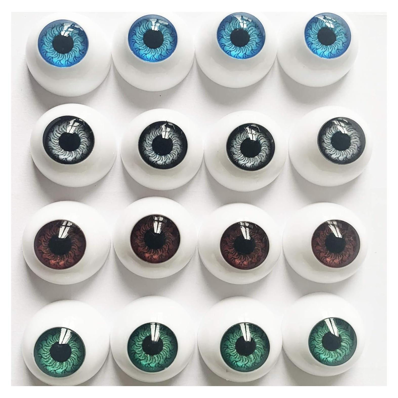 Ojos Acrílicos Jashem 22mm 8 Pares para Manualidades