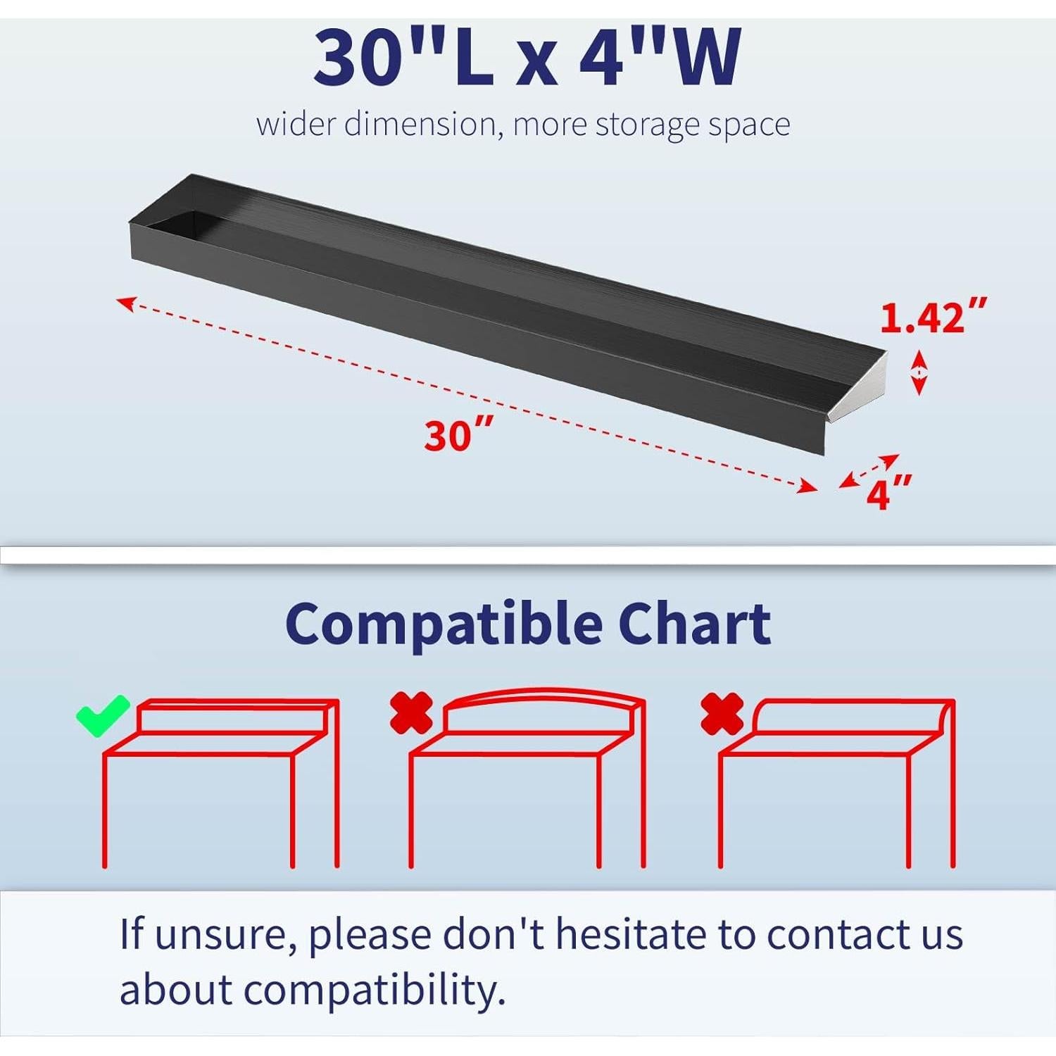 Estante Magnético Mount Walker 76 cm Acero Inoxidable Negro