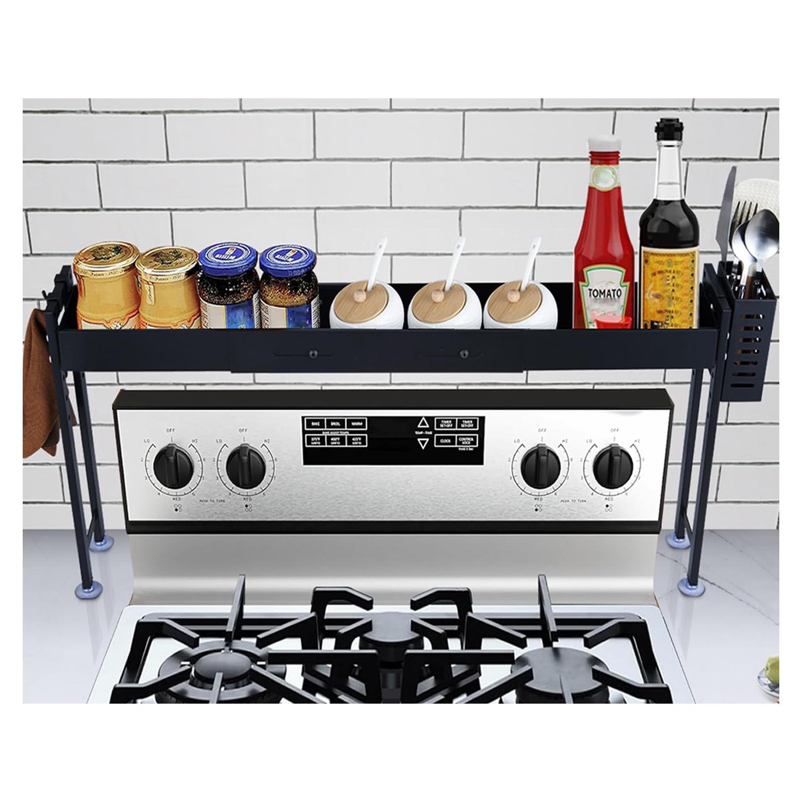 Estante de Especias Horynar Negro Ajustable 5 Niveles 37 cm