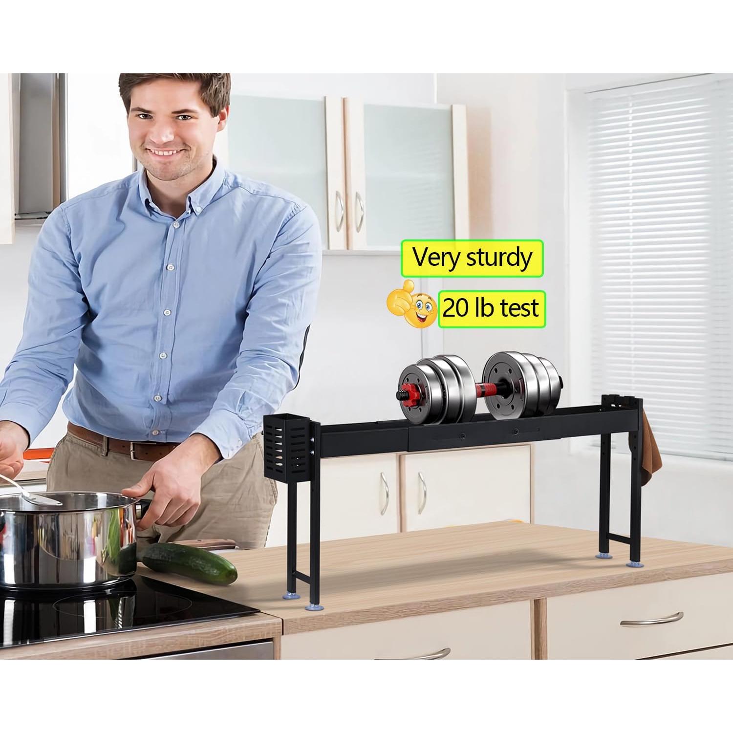 Estante de Especias Horynar Negro Ajustable 5 Niveles 37 cm