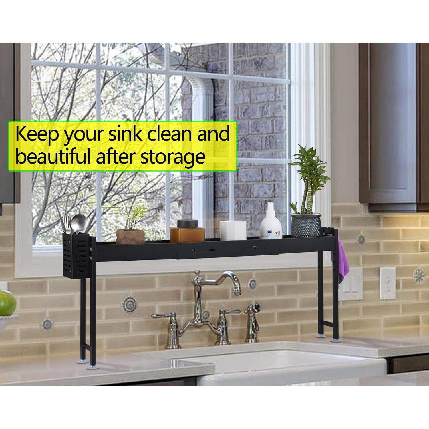 Estante de Especias Horynar Negro Ajustable 5 Niveles 37 cm