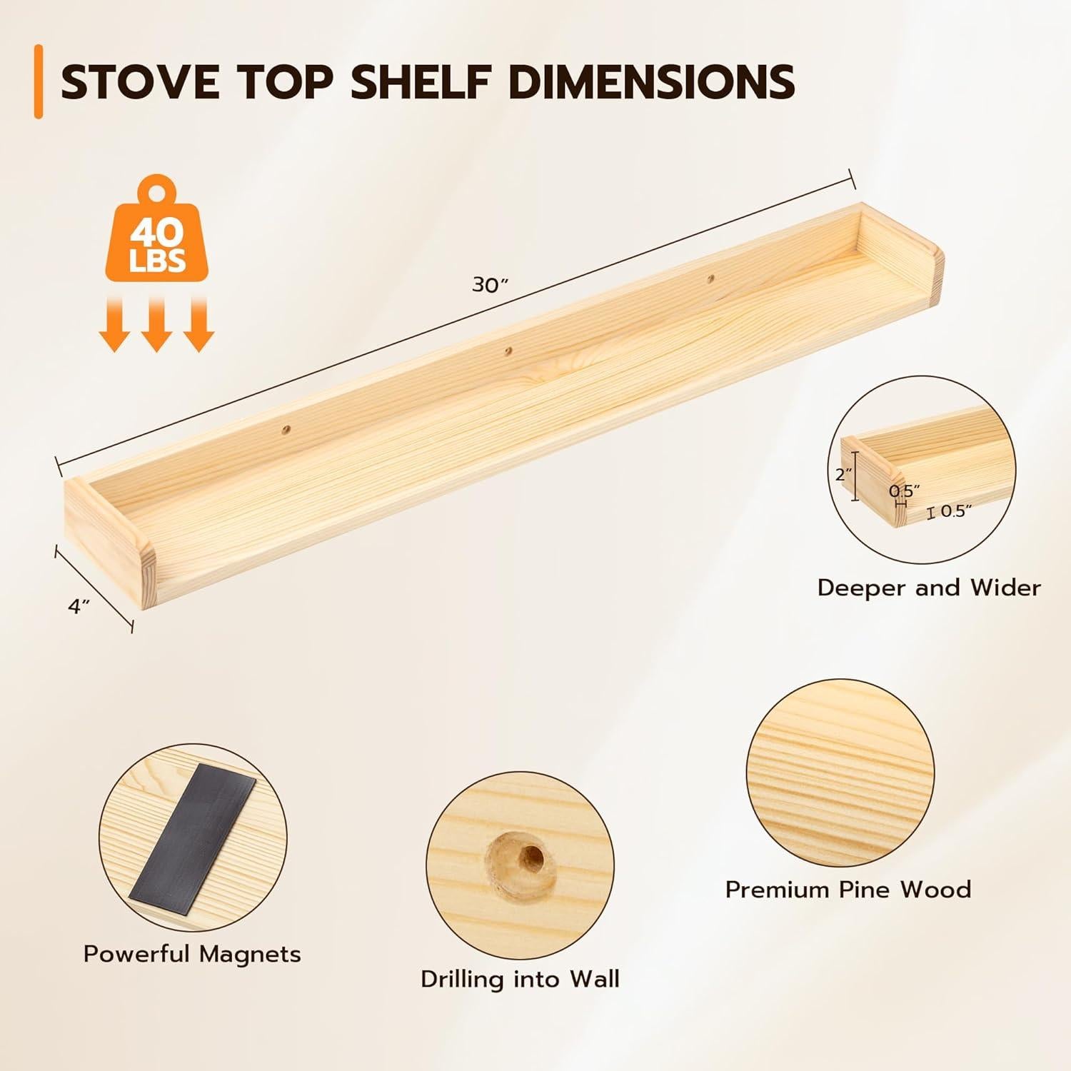 Estante Magnético de Madera Fun Memories 76,2 cm Natural