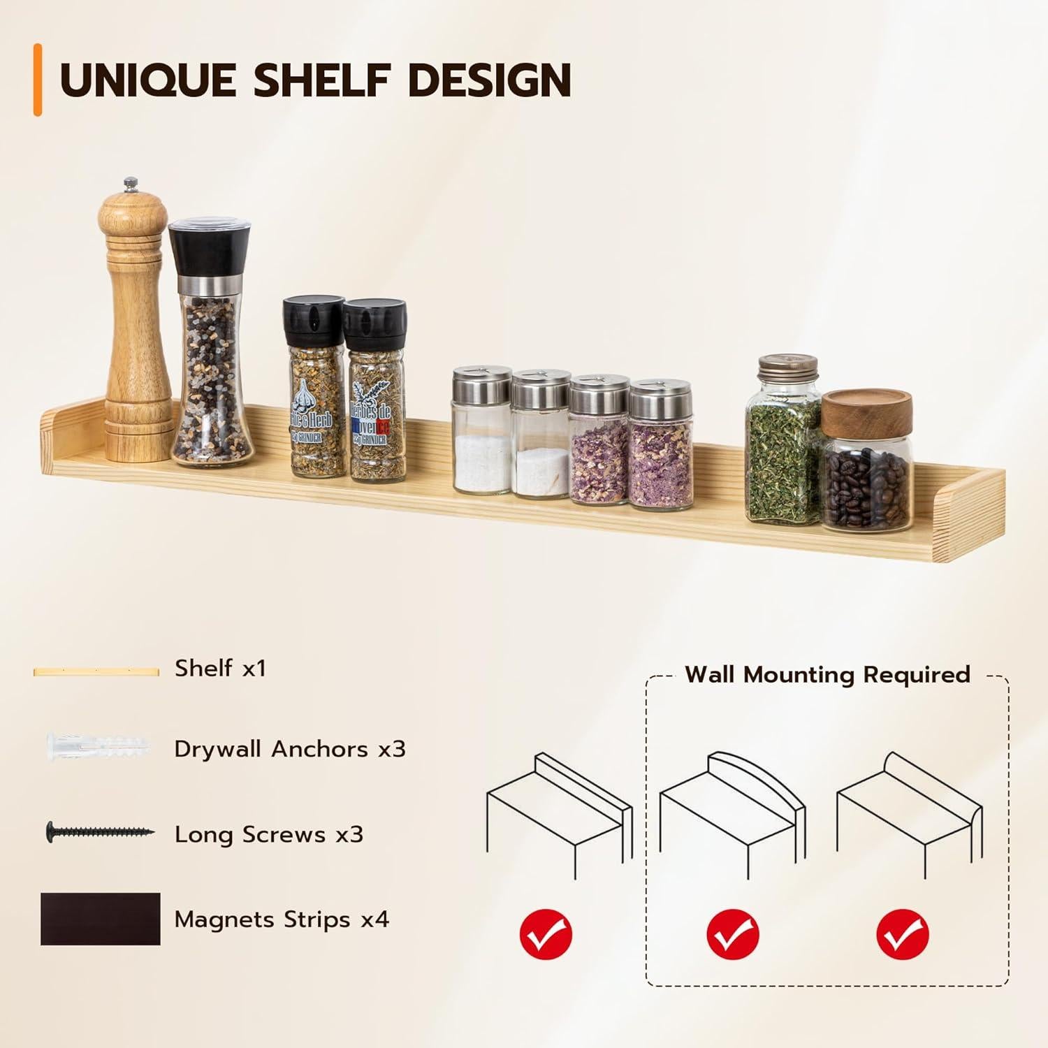 Estante Magnético de Madera Fun Memories 76,2 cm Natural