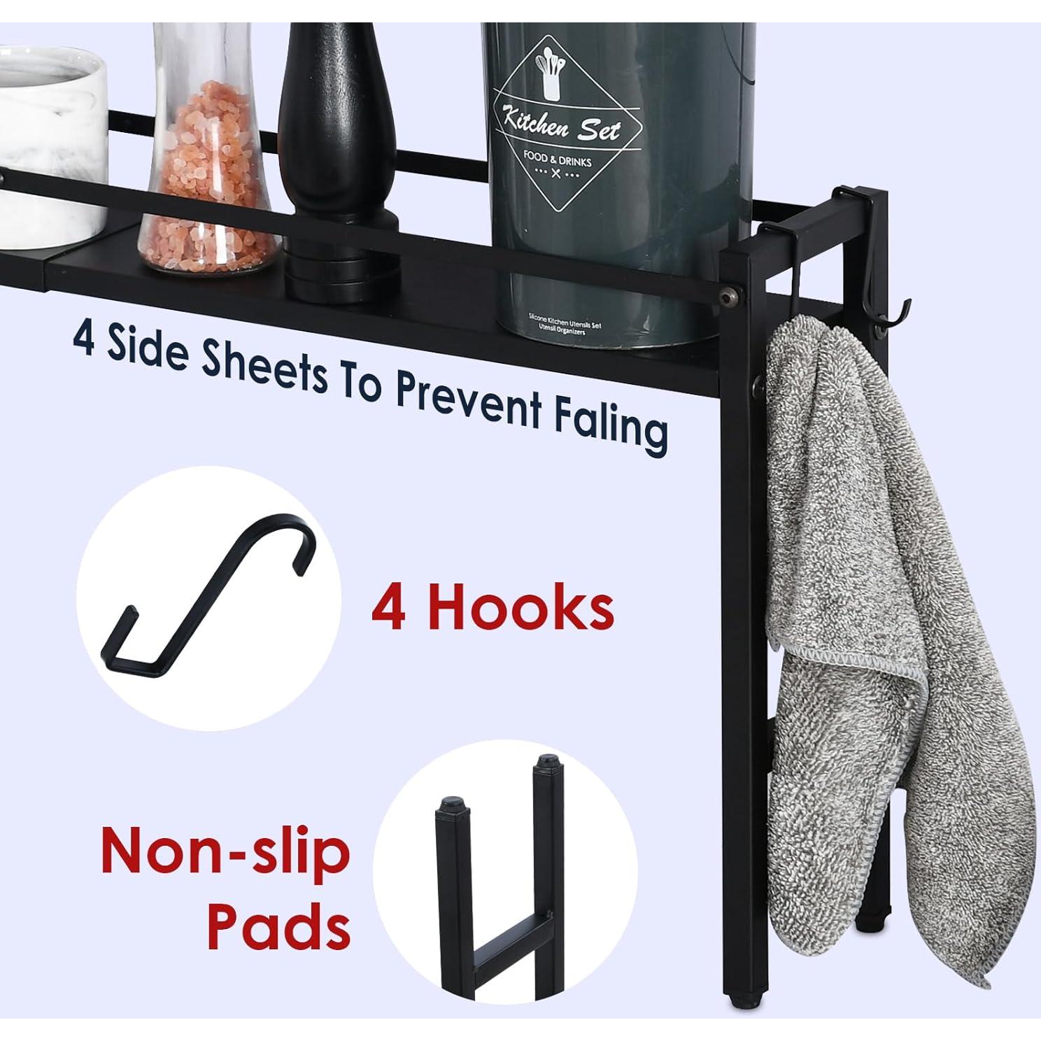 Estante Superior de Cocina Yudeke Negro 80x12x34 cm