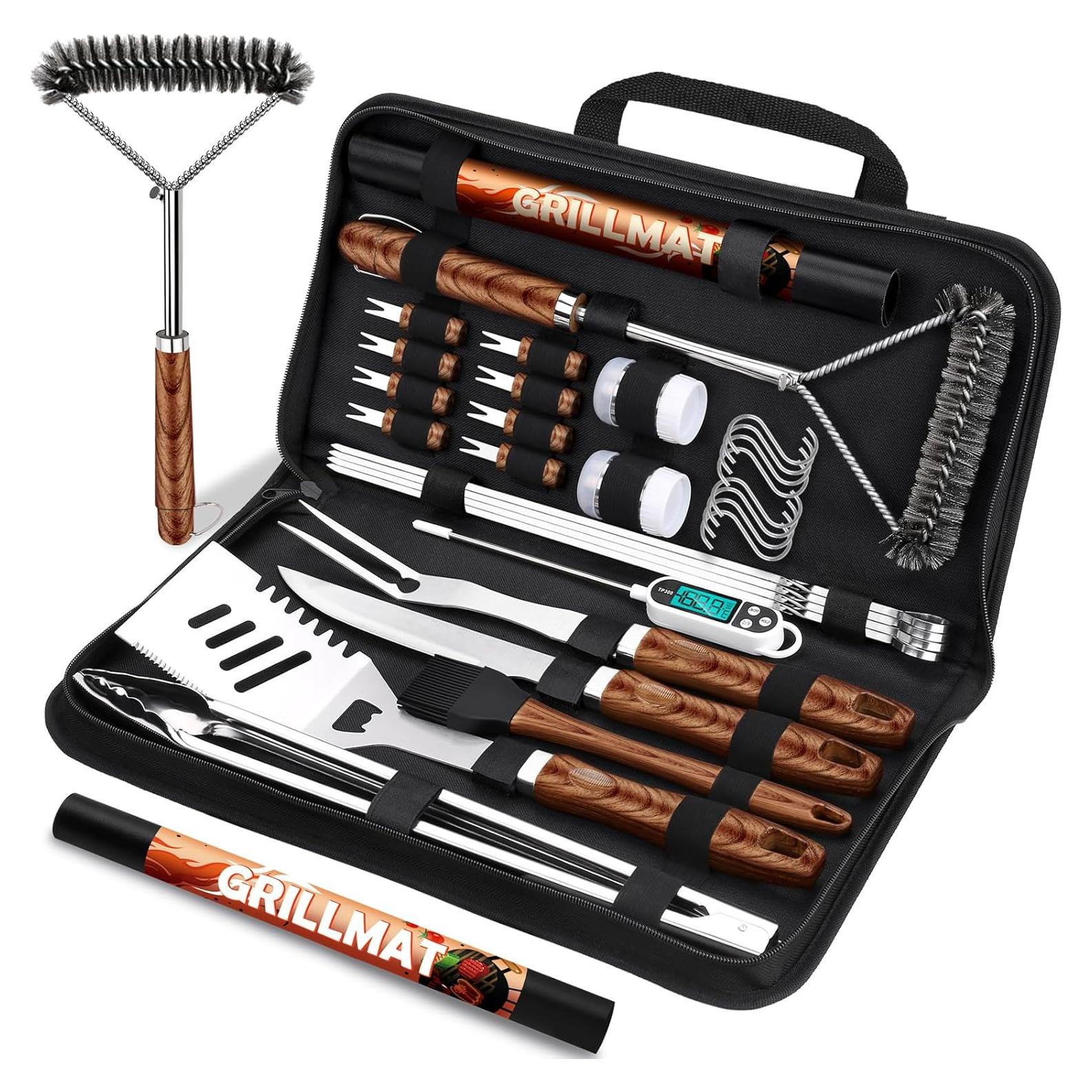 Juego de Parrilla RINPIR 31 Piezas Acero Inoxidable Marrón