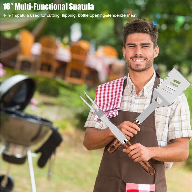 Juego de Parrilla RINPIR 31 Piezas Acero Inoxidable Marrón