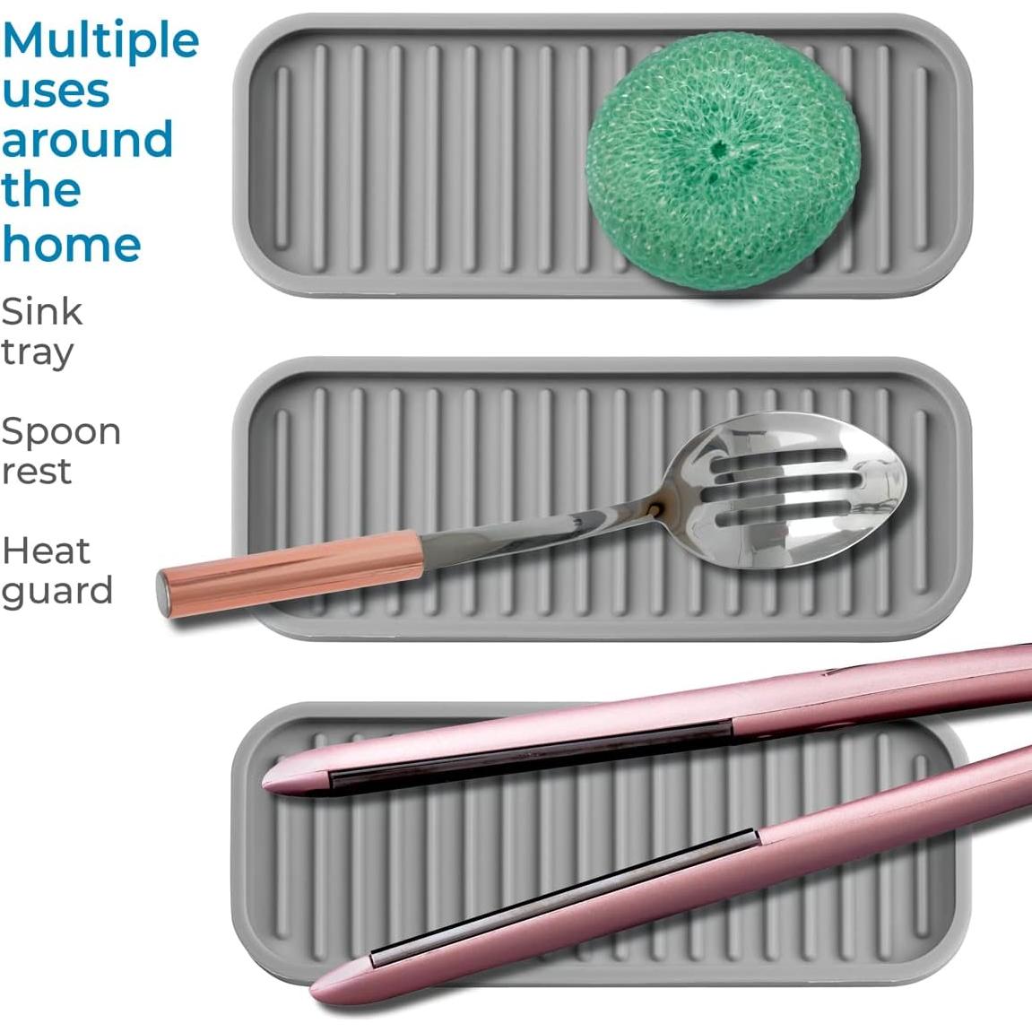 Bandeja de Fregadero Silicona iDesign 63883 Gris 22.86x8.89cm