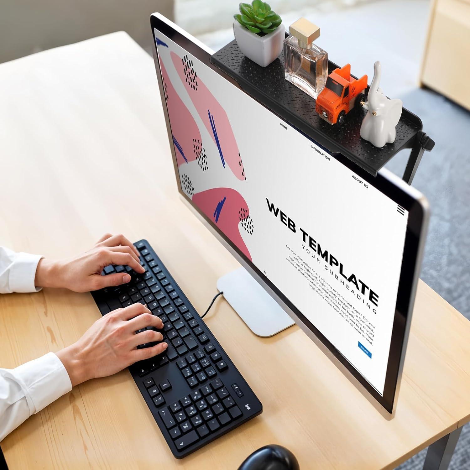 Estante Superior de Monitor wutfuooo 6 Piezas Ajustable Negro