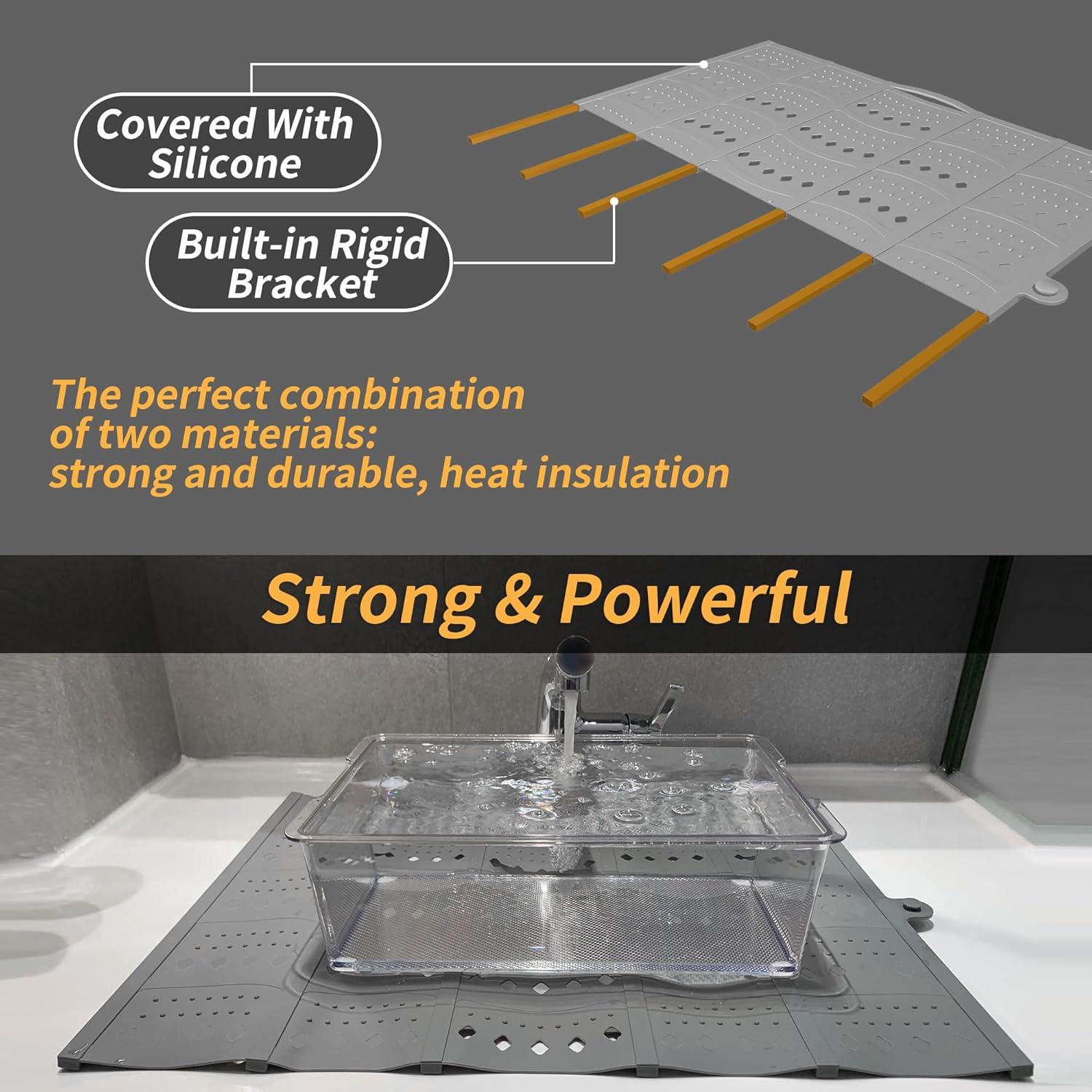 Cubierta de lavabo Mofason 51x40 cm gris organizador maquillaje