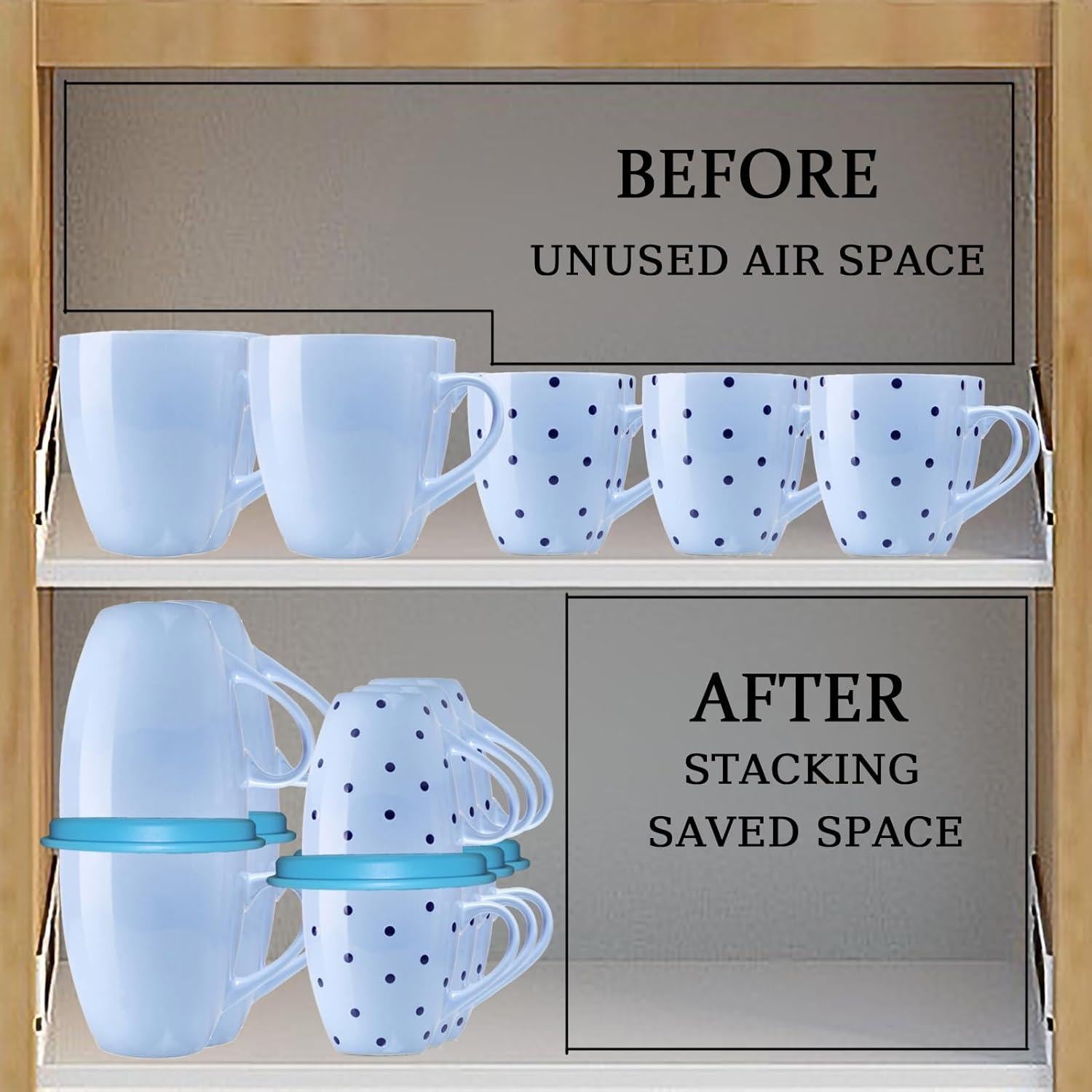 Organizador apilable de tazas Aifeedi 3Pcs Azul silicona