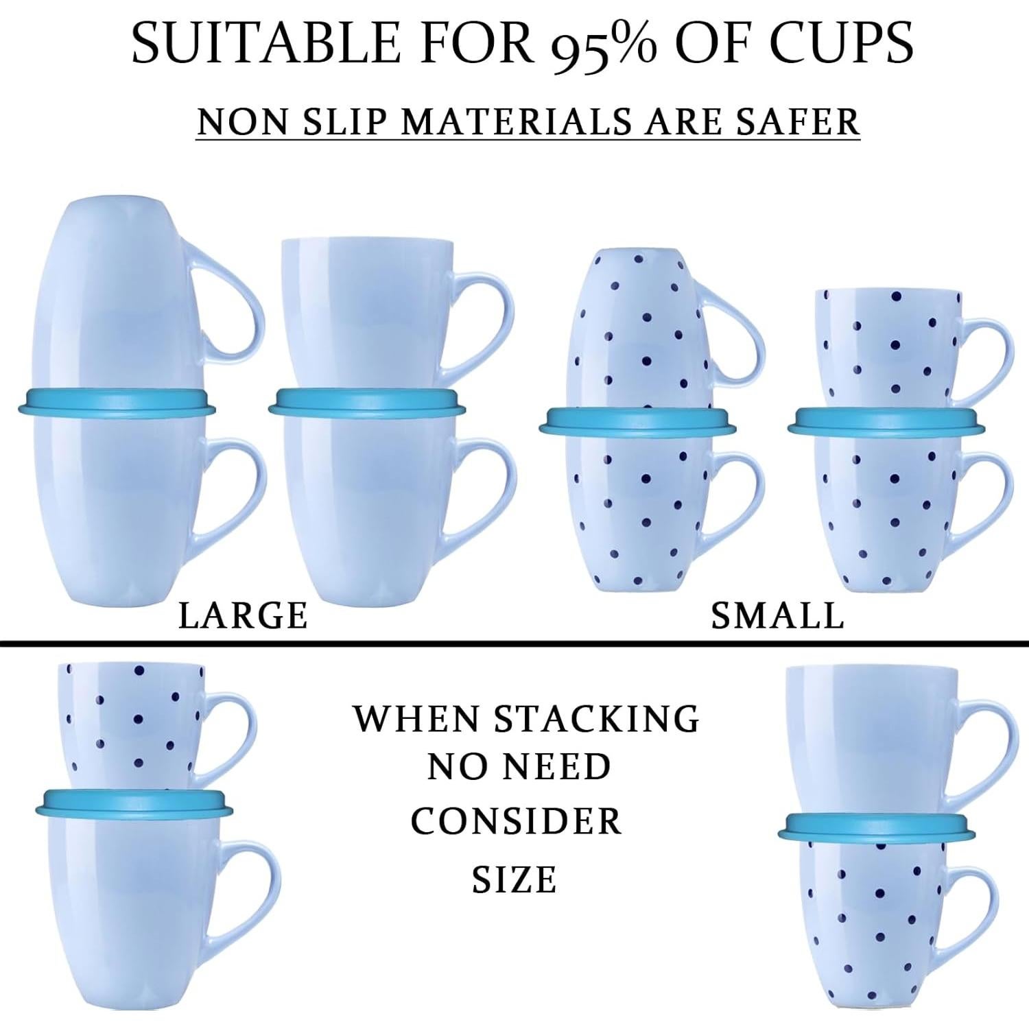 Organizador apilable de tazas Aifeedi 3Pcs Azul silicona