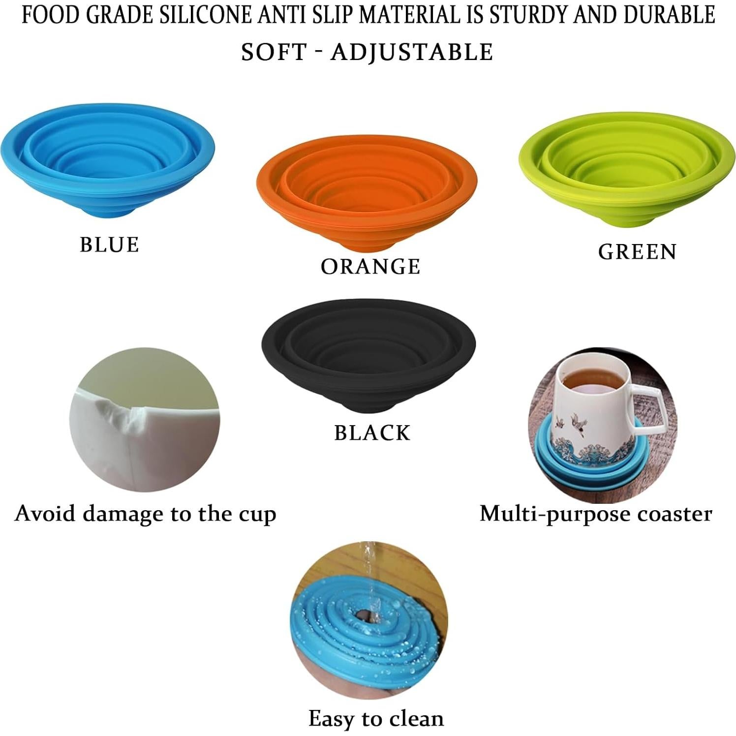 Organizador apilable de tazas Aifeedi 3Pcs Azul silicona