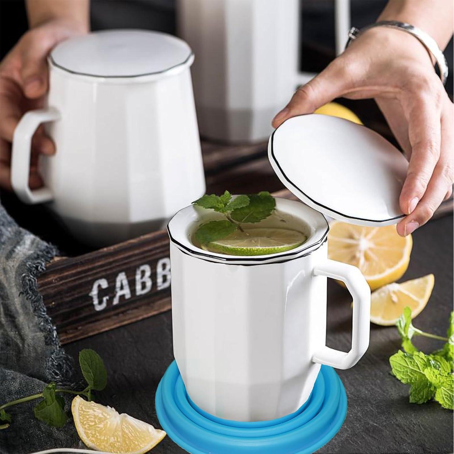 Organizador apilable de tazas Aifeedi 3Pcs Azul silicona