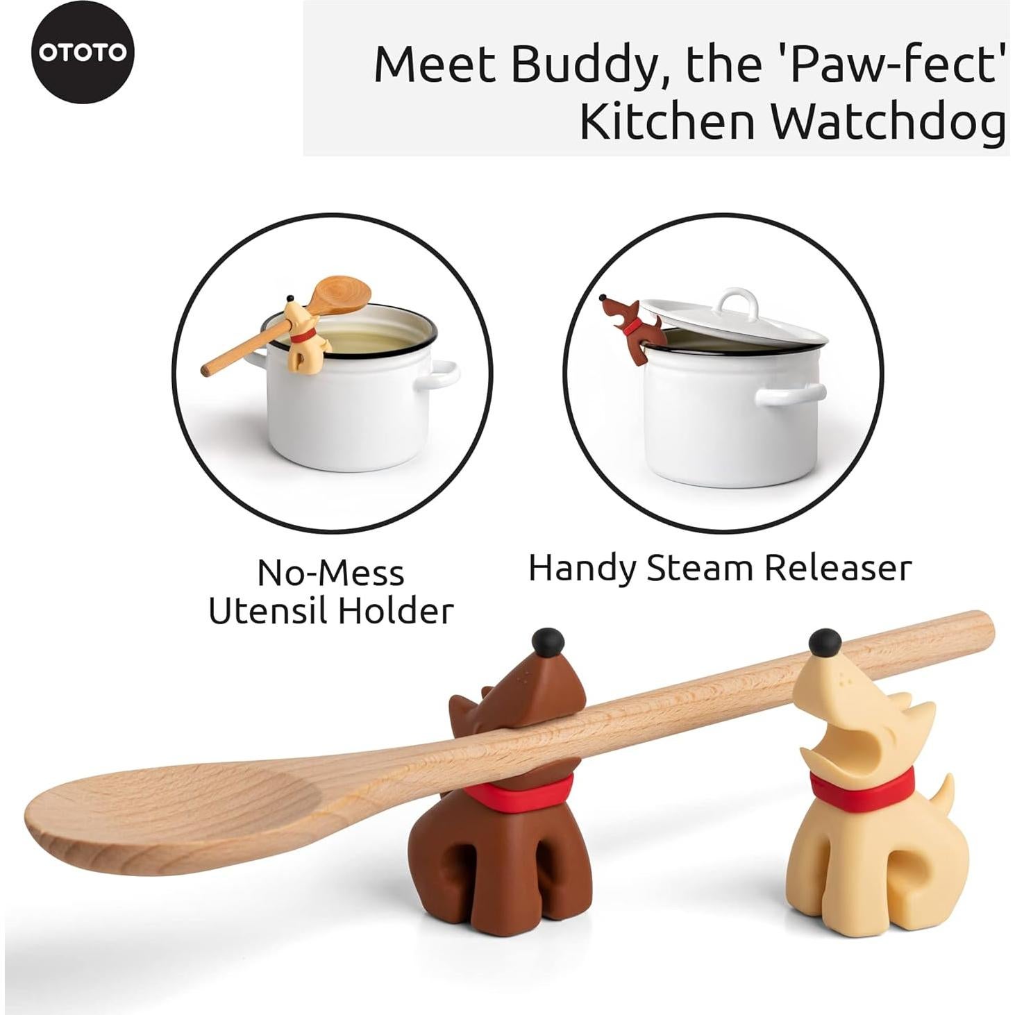 Soporte de Cuchara Divertido OTOTO Mejores Amigos 7,6 cm