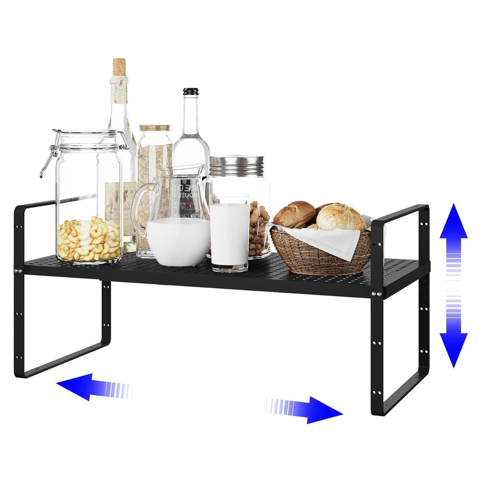 Organizador de Estantes Expandible KIKIBRO Negro 1 Paquete