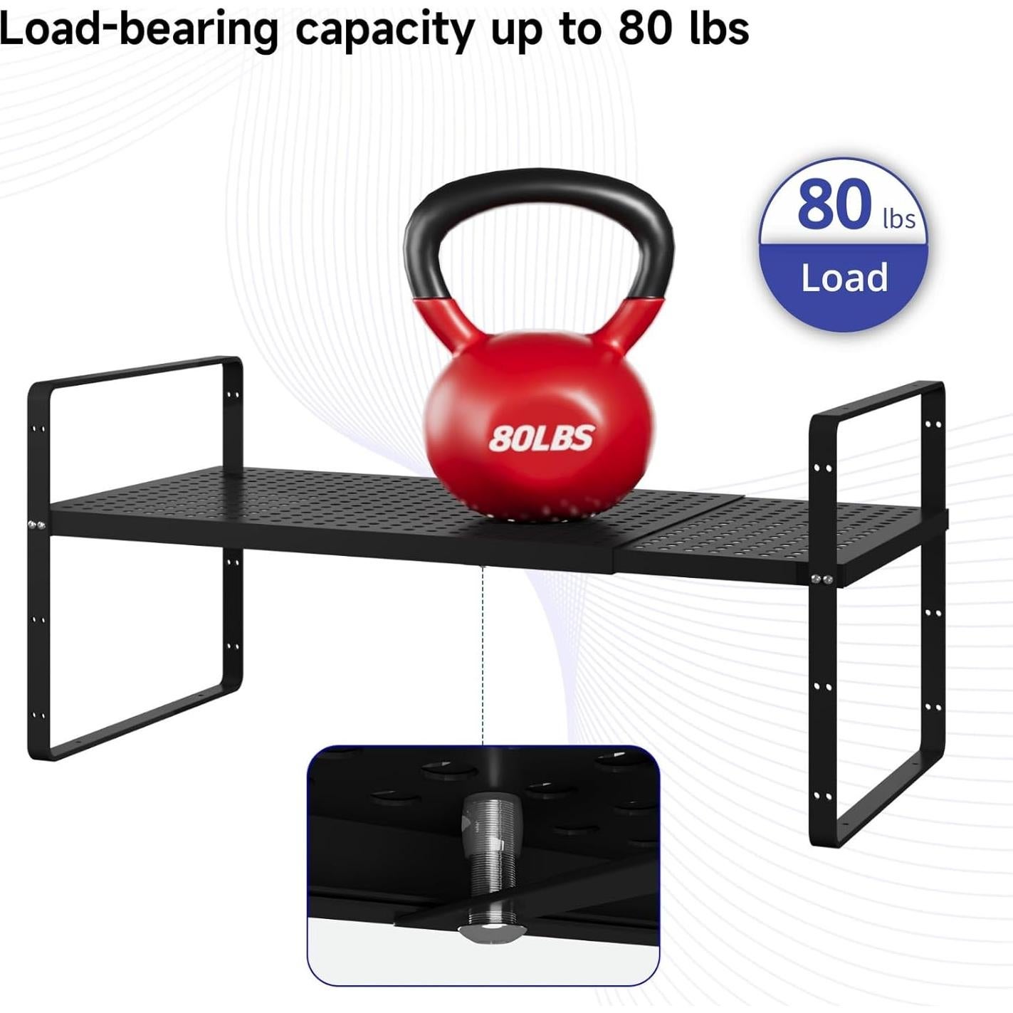 Organizador de Estantes Expandible KIKIBRO Negro 1 Paquete