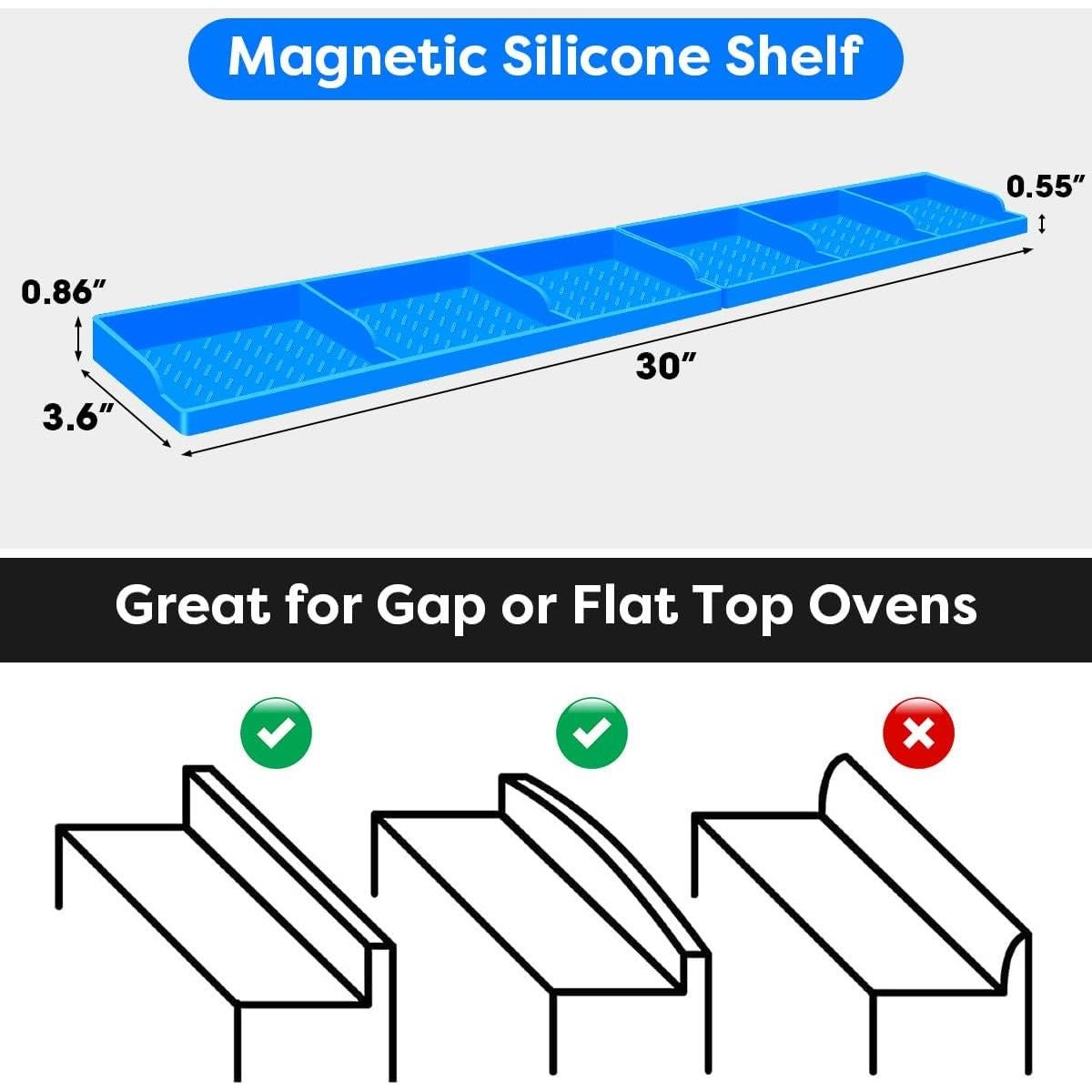 Estante Magnético de Cocina Hydream 30cm Silicona Azul