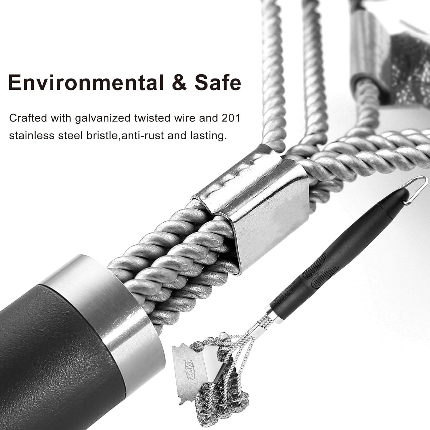 Limpiador de Parrilla Weetiee Sin Cerdas 45.72 cm Acero Inoxidable