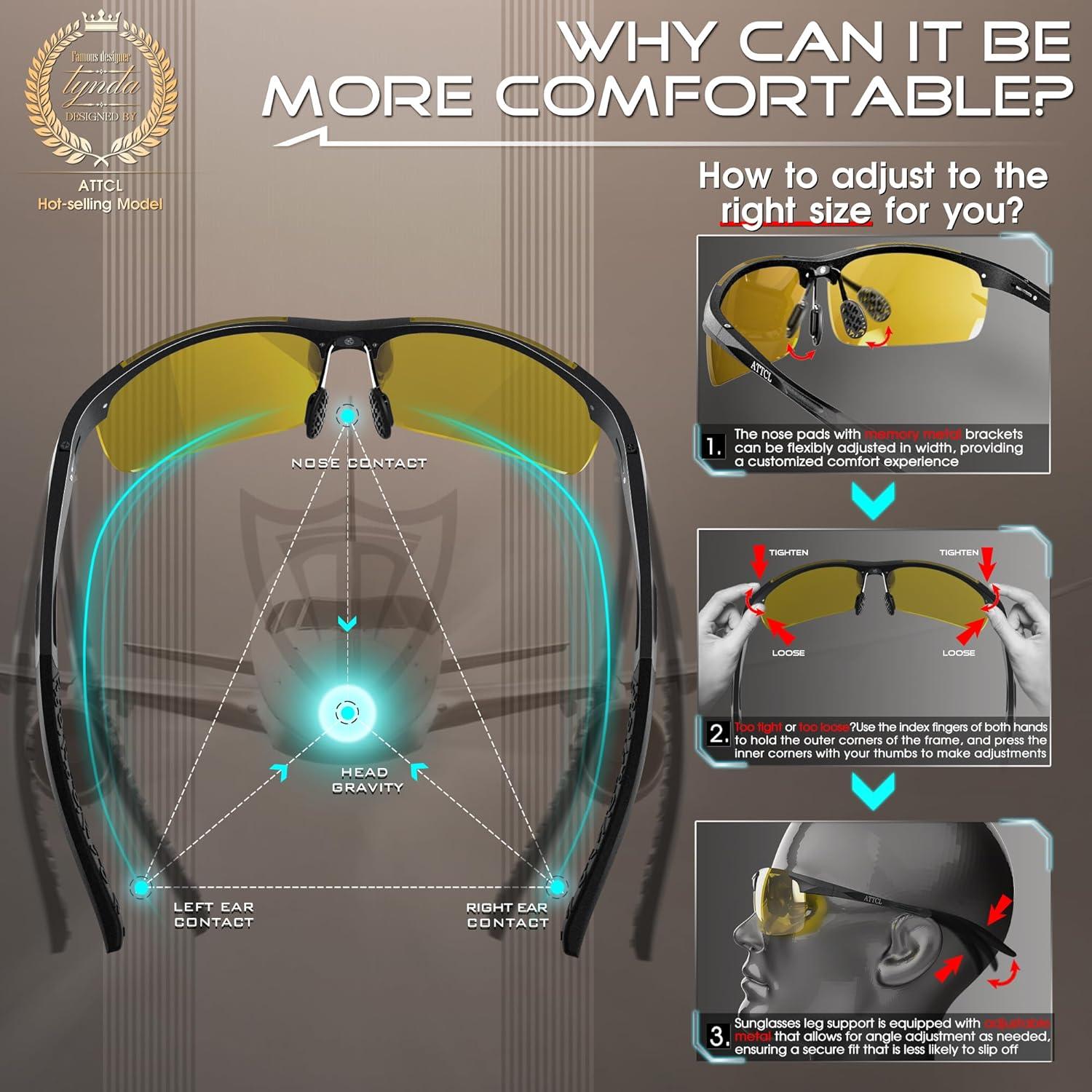 Gafas de Sol Polarizadas ATTCL para Conducir de Noche